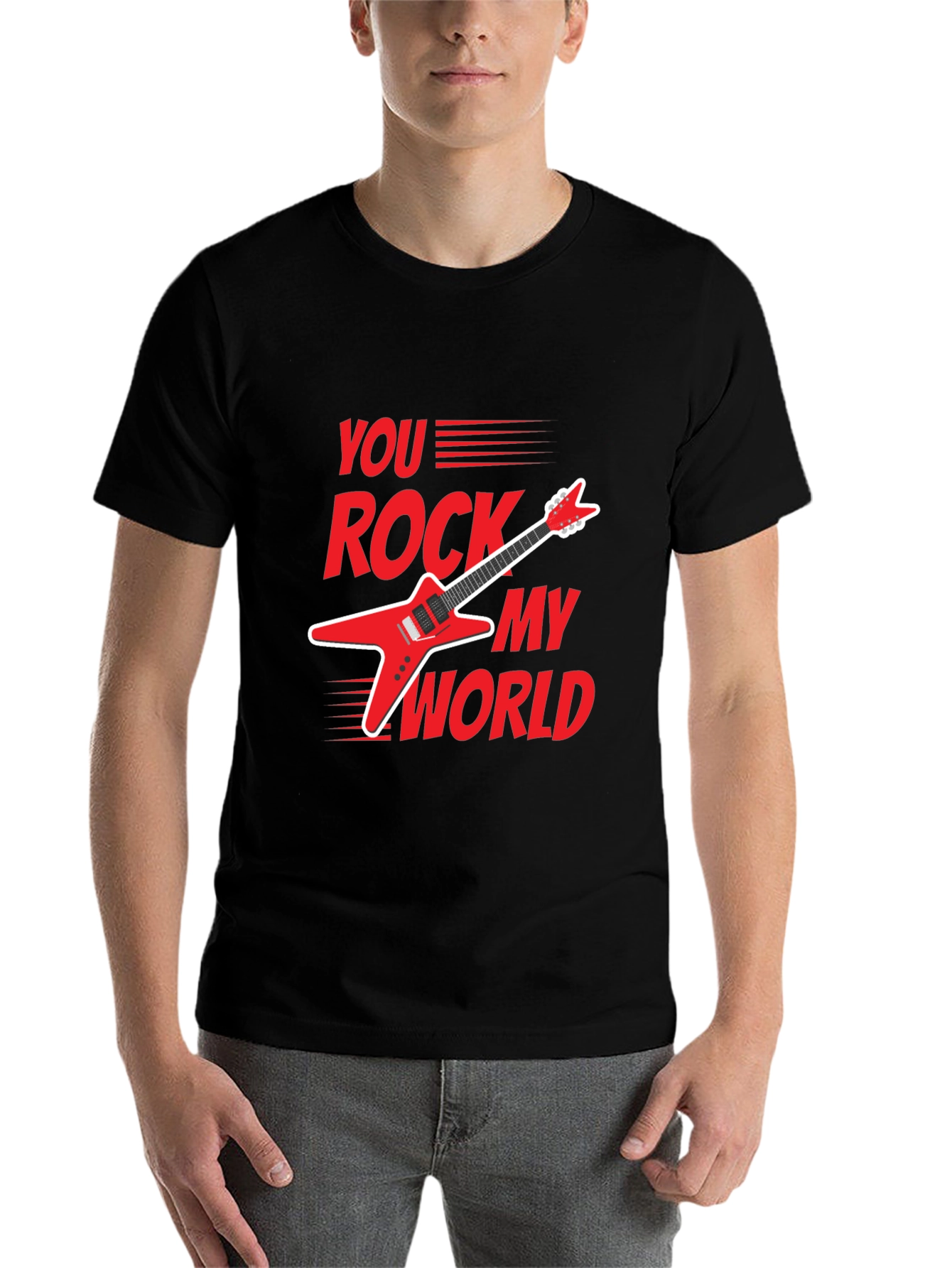 Black You Rock My World Graphic Tee view 7