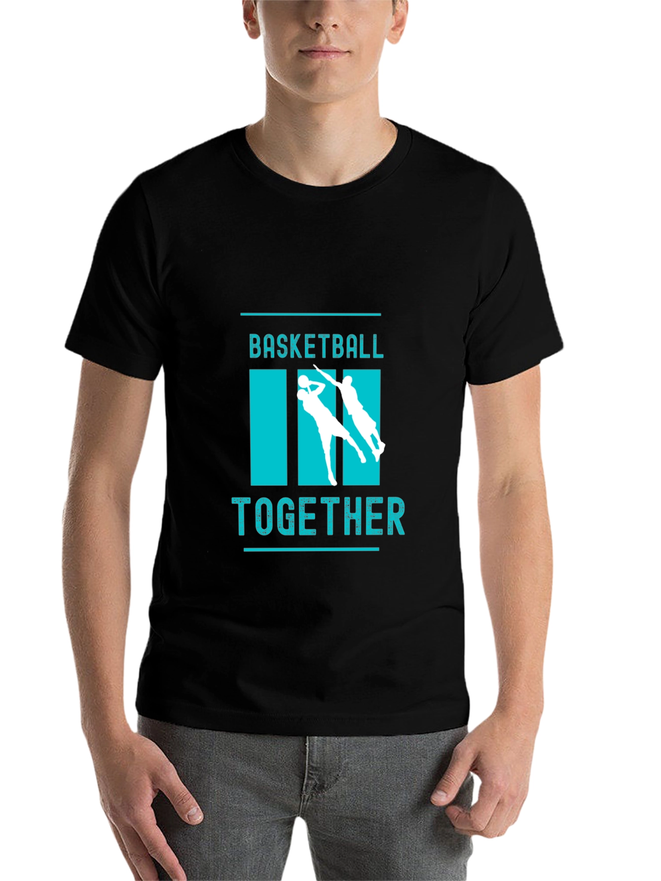Black Basketball Together Graphic Tee view 7