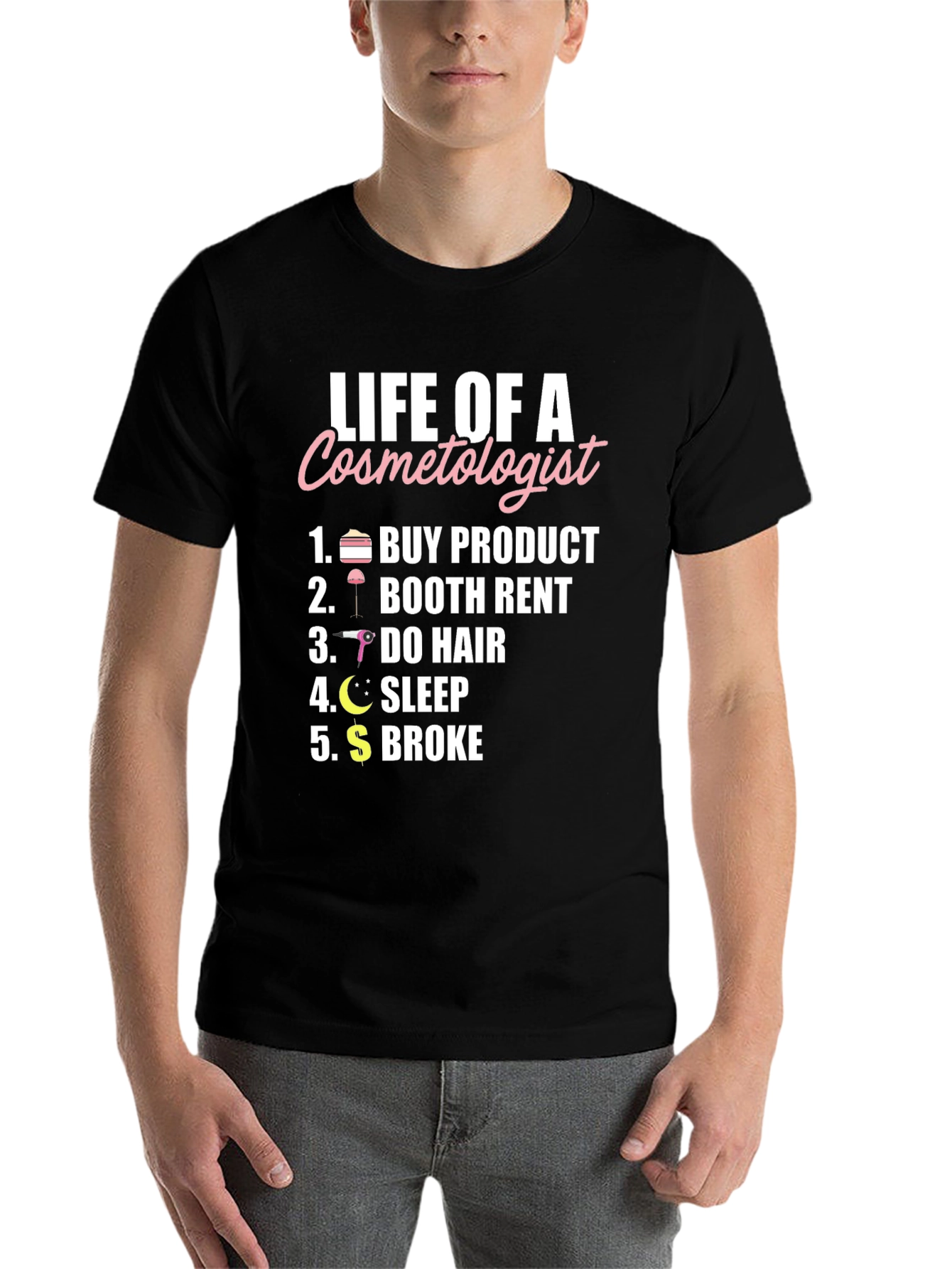 Black Life of a Cosmetologist Graphic T-Shirt view 7