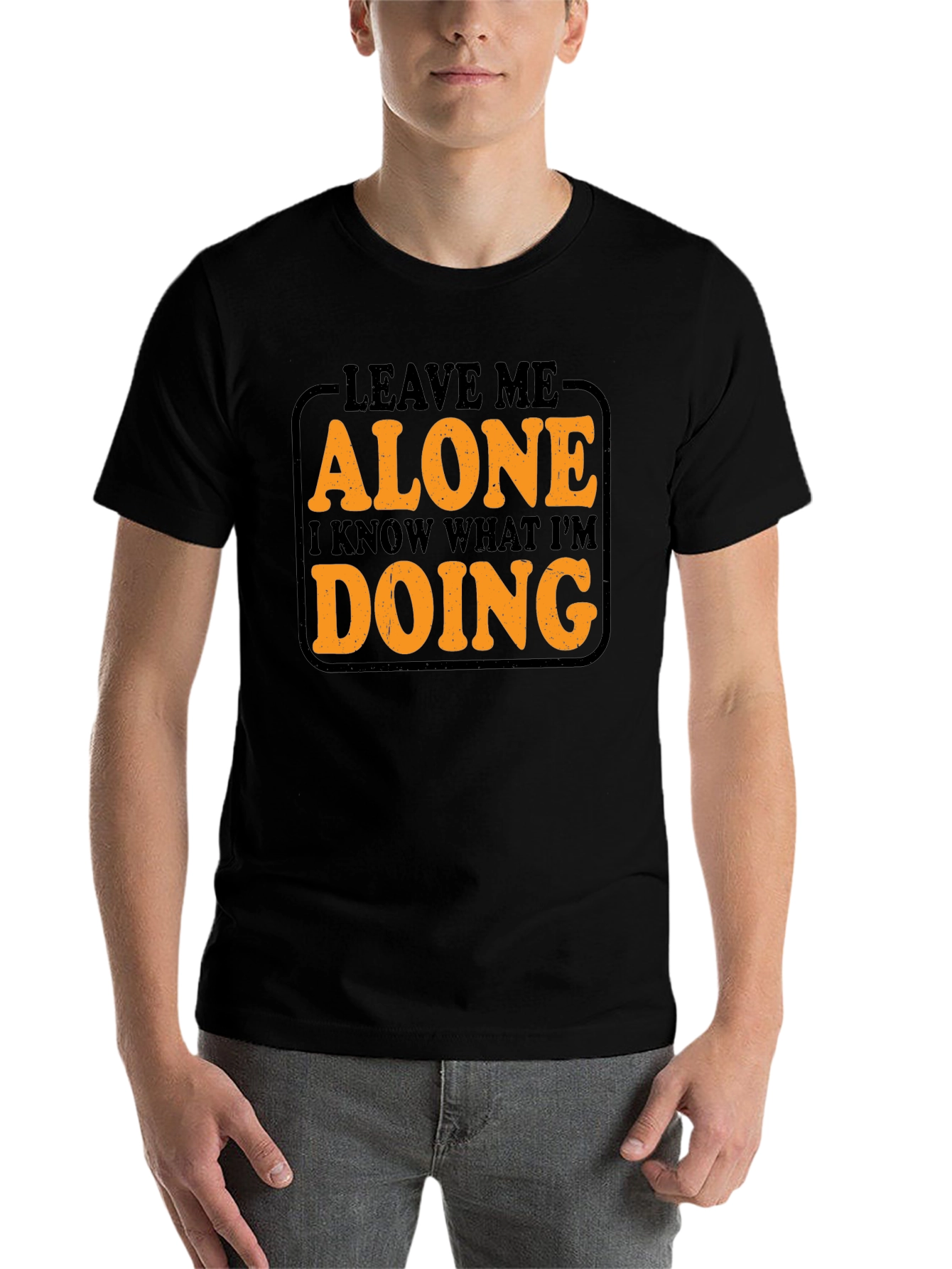 Black Leave Me Alone Graphic Tee - Men's Black T-Shirt view 7