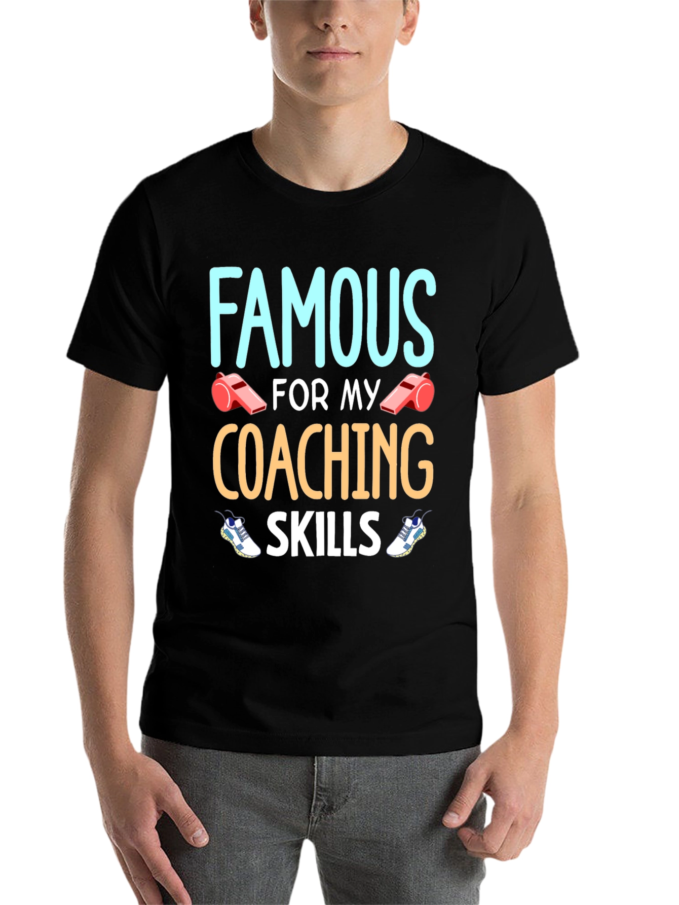 Black Famous Coaching Skills Graphic T-Shirt view 7