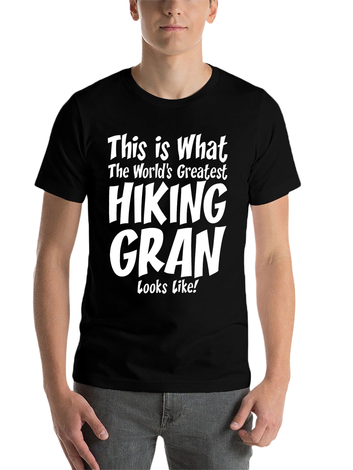 Black Hiking Gran T-Shirt - World's Greatest Hiker Tee view 7
