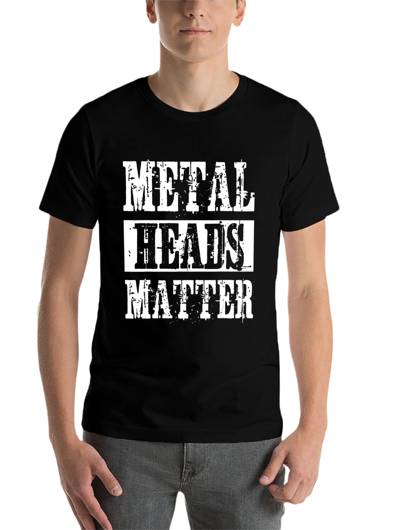 Black Metal Heads Matter Graphic T-Shirt - Black view 7