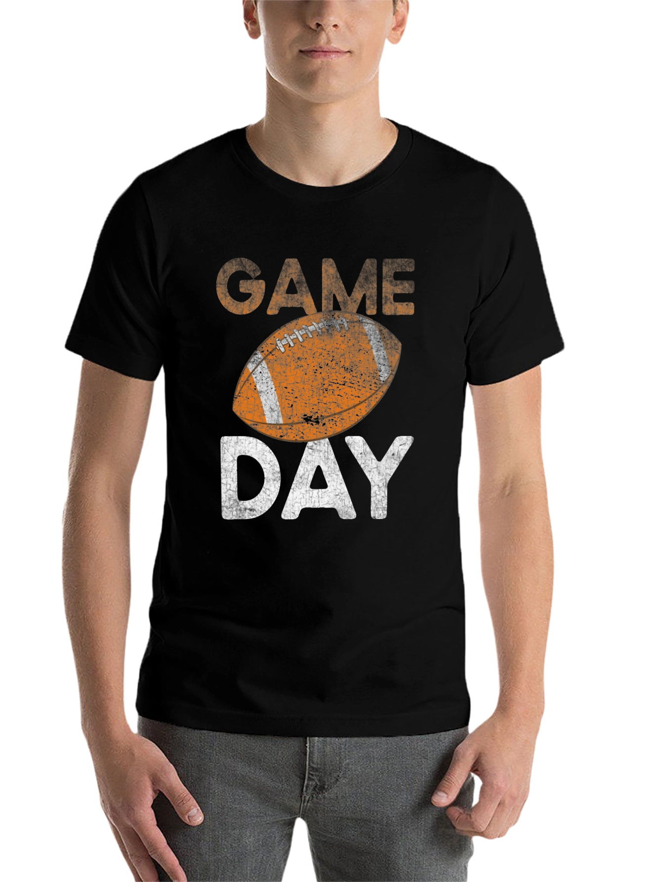 Black Game Day Football Graphic Tee view 7