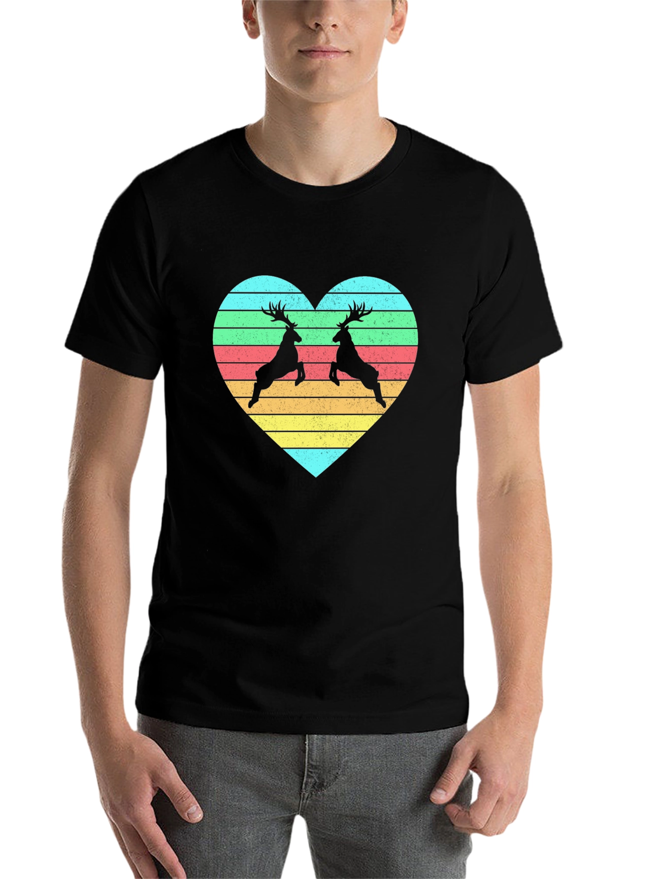 Black Deer Love Heart Black Tee view 7