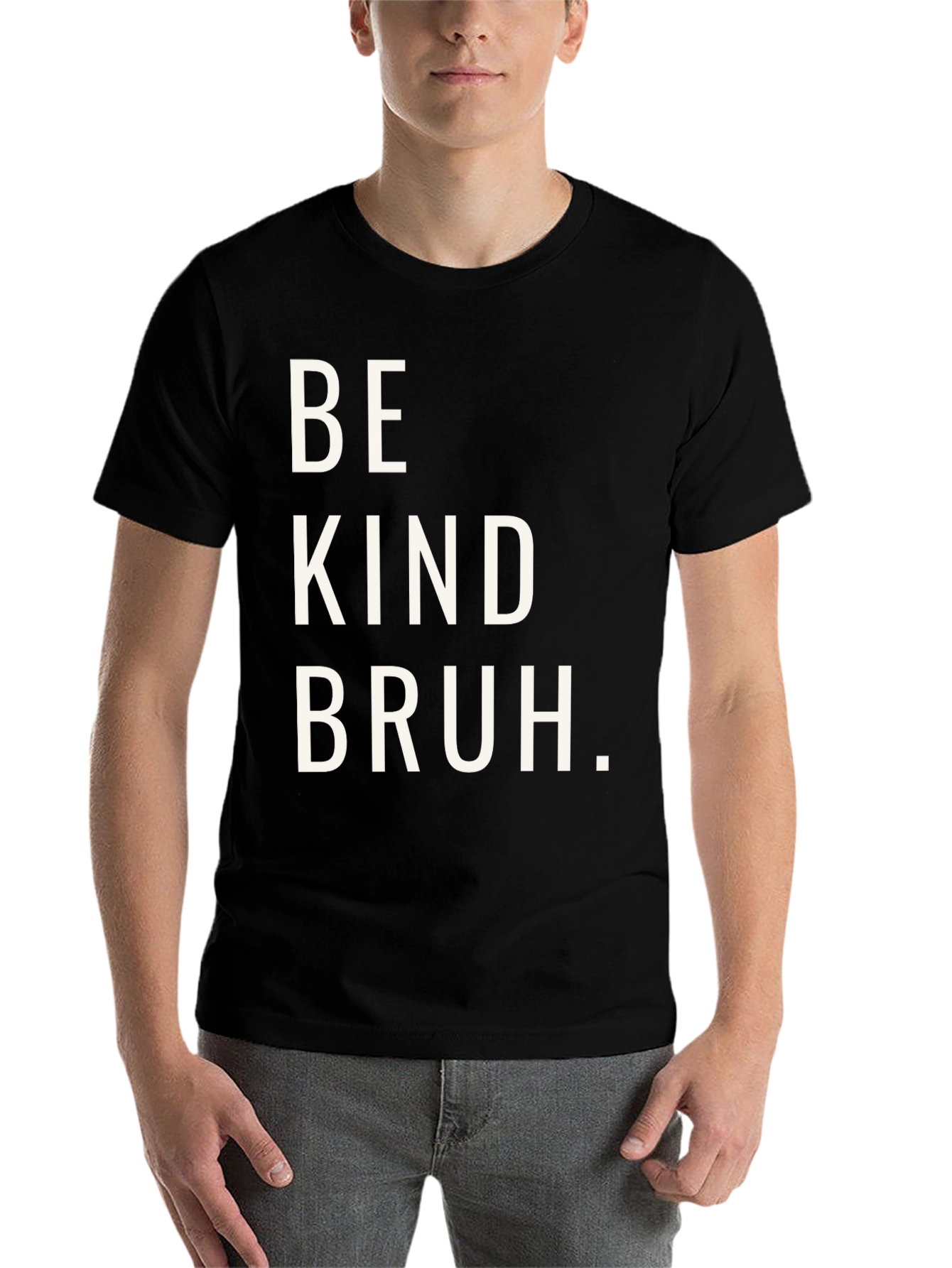 Black Be Kind Bruh Graphic Tee - Casual Comfort view 7