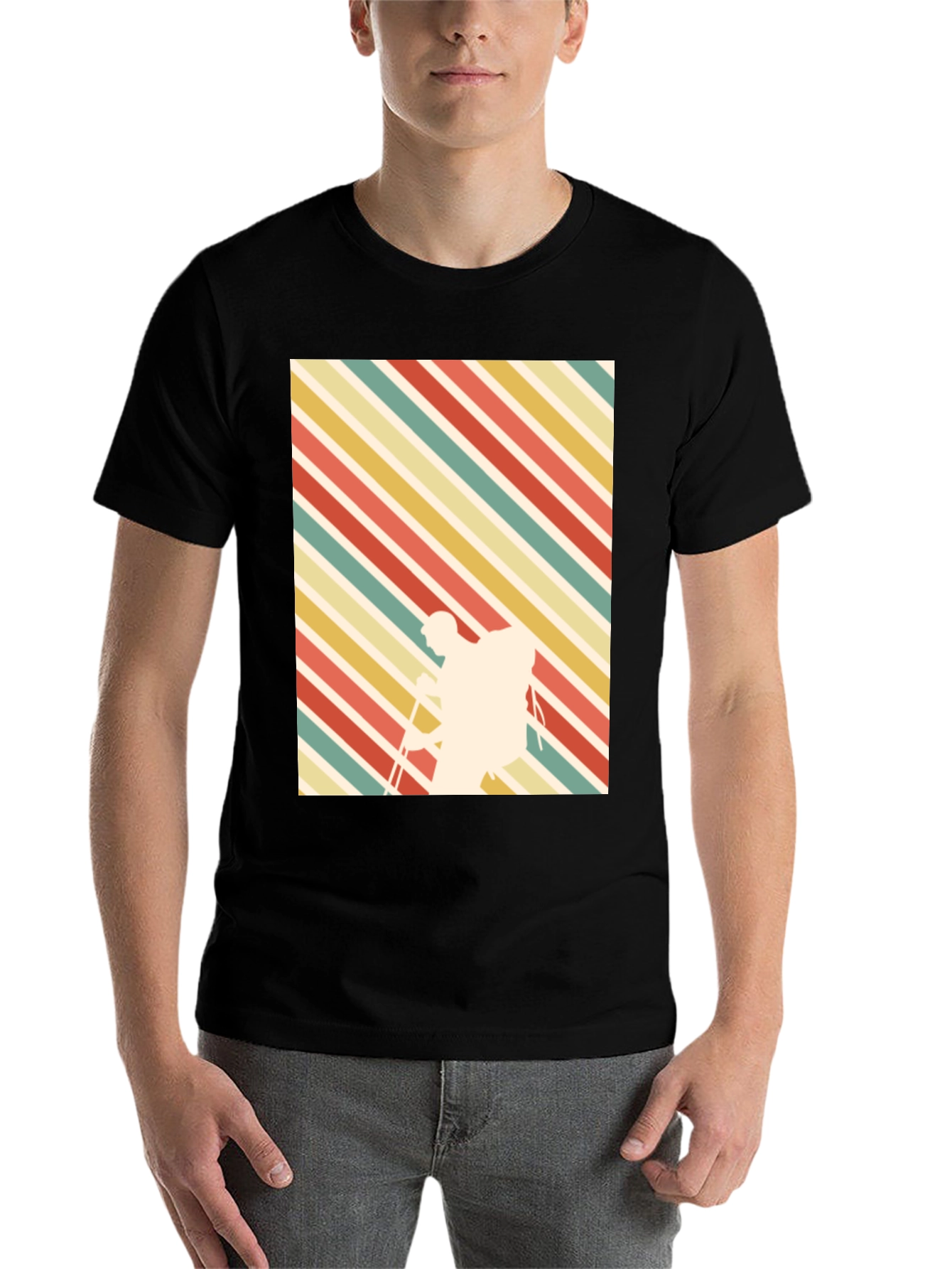 Black Retro Hiker Graphic Tee - Black view 7
