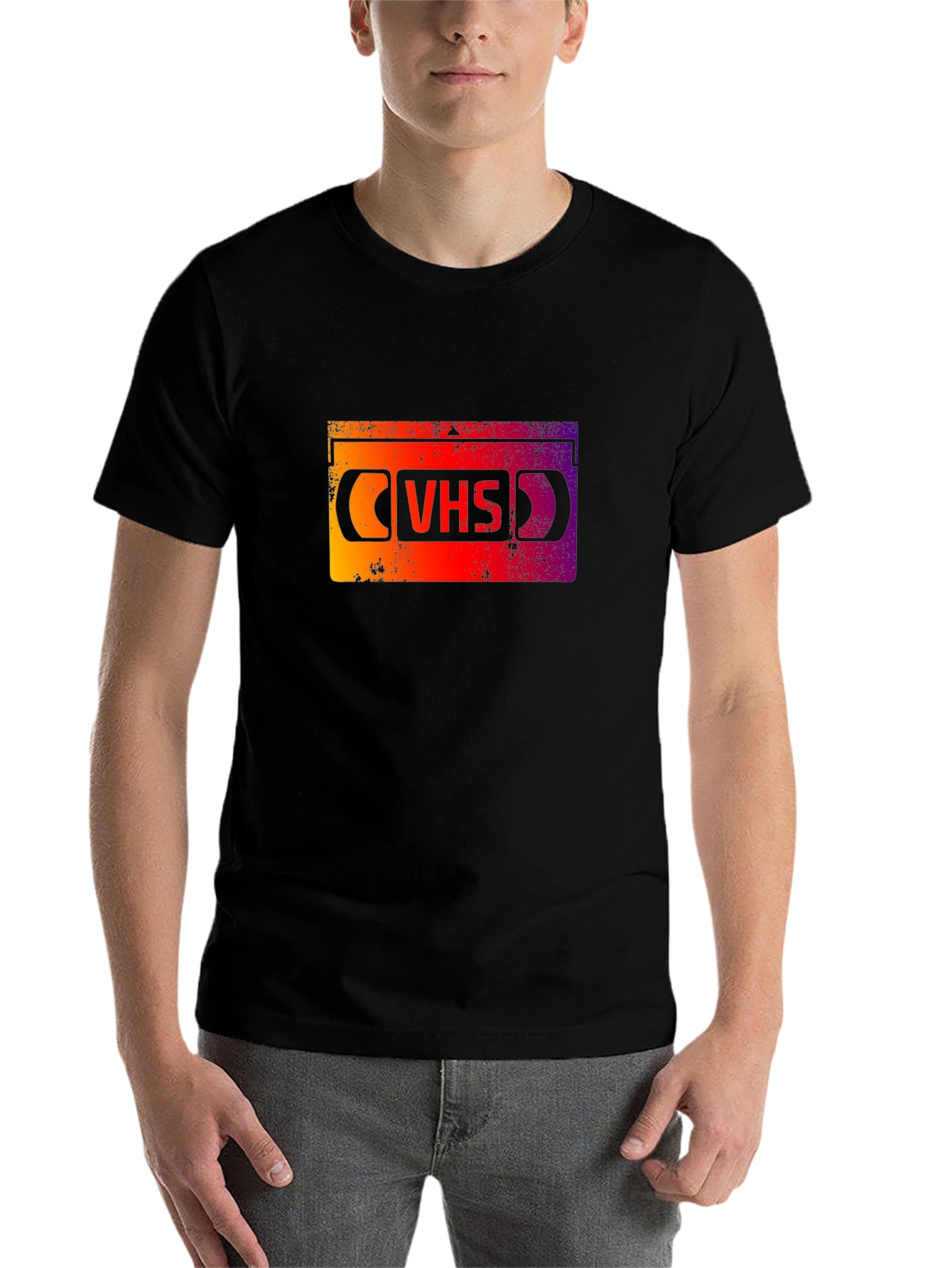 Black Retro VHS Tape Graphic Tee - Black view 7