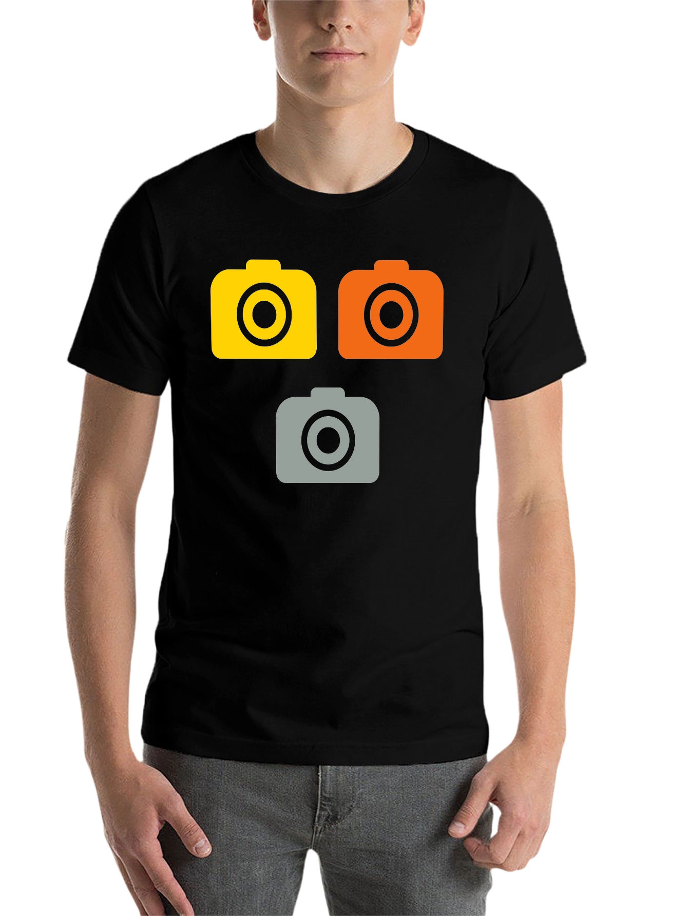 Black Retro Camera Graphic Tee - Black view 7