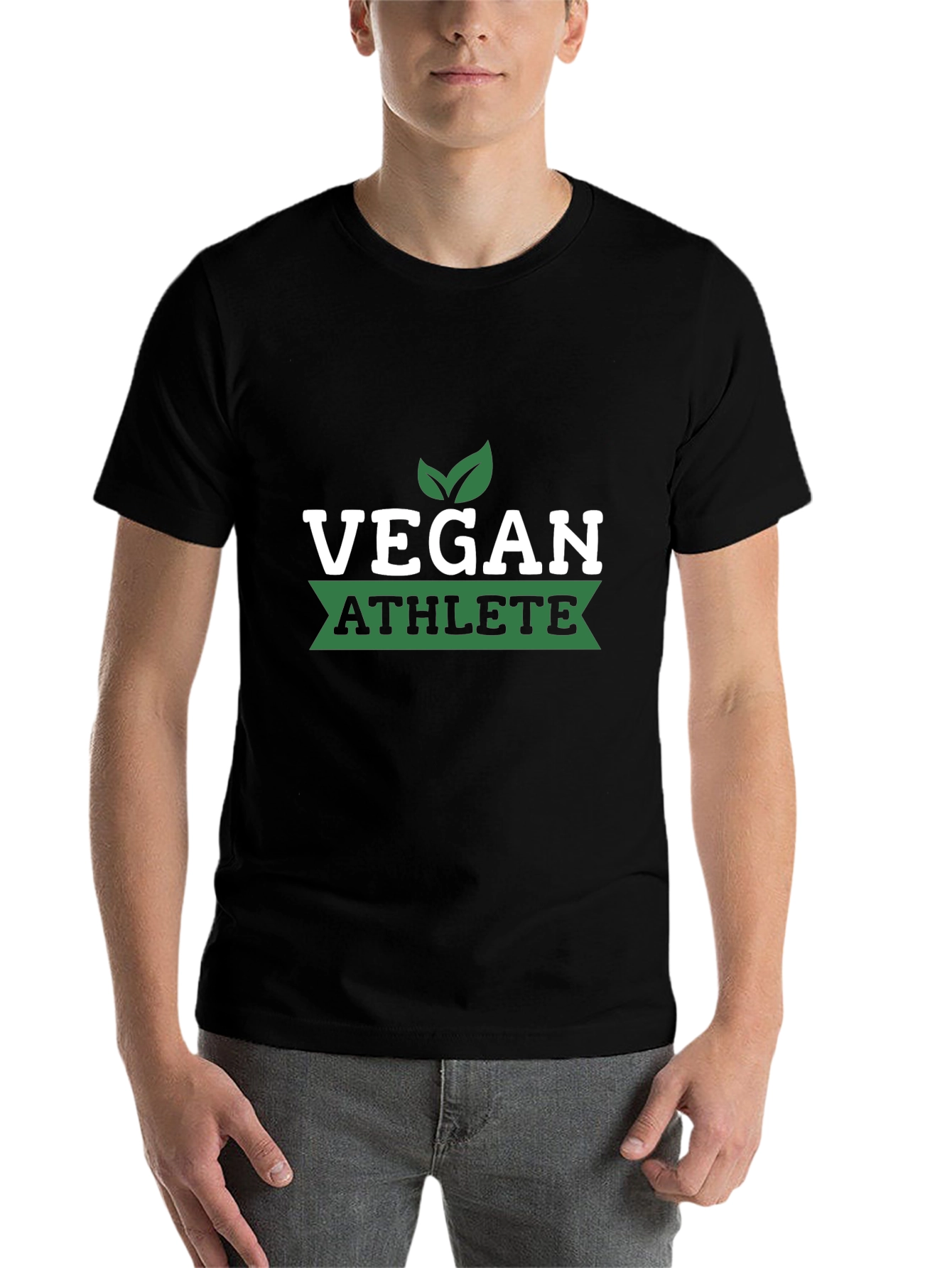 Black Vegan Athlete T-Shirt - Black view 7