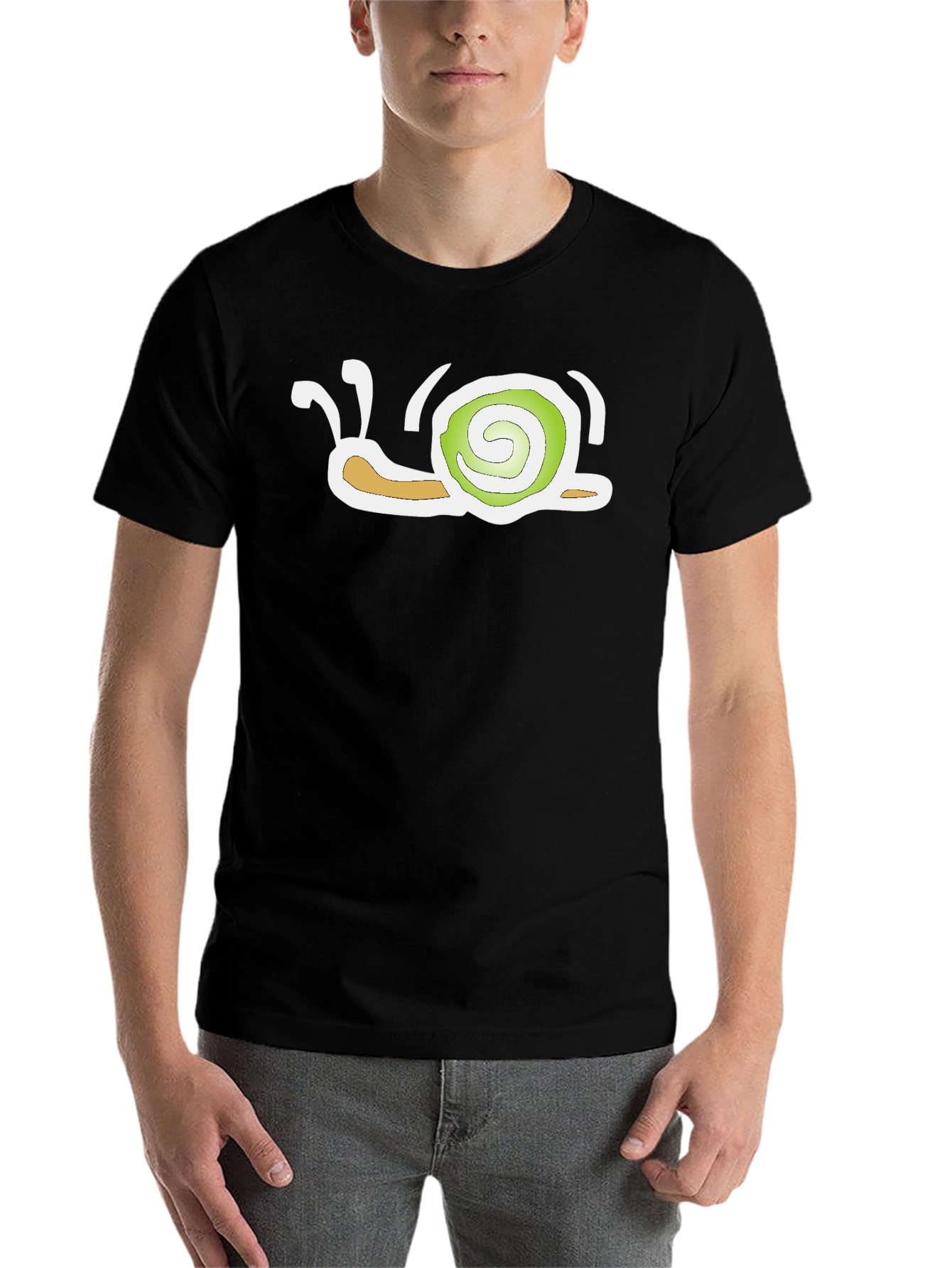 Black Snail Graphic T-Shirt - Unique Cartoon Design view 7