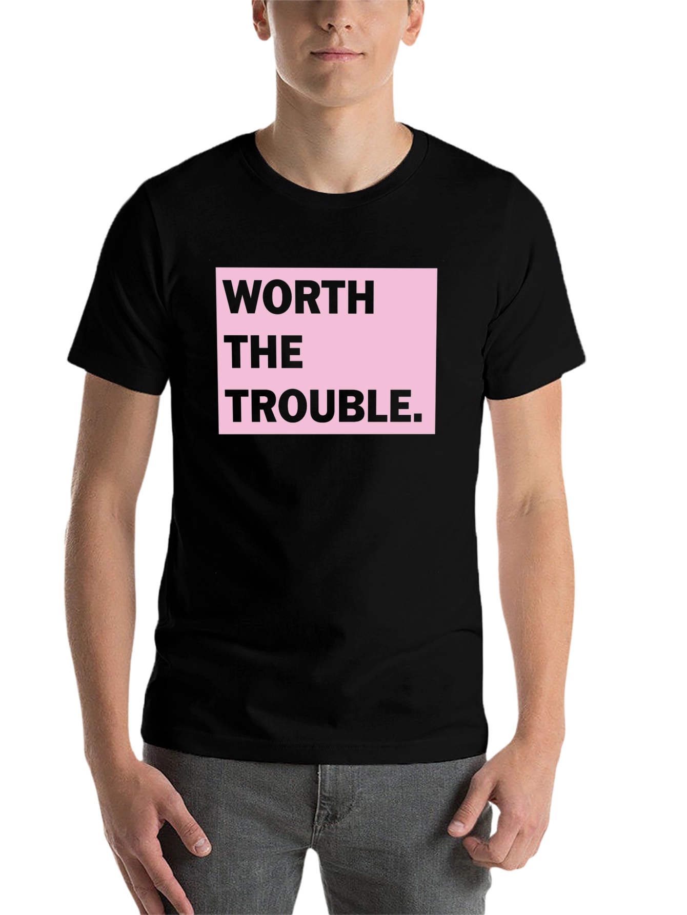 Black Worth the Trouble Graphic T-Shirt view 7