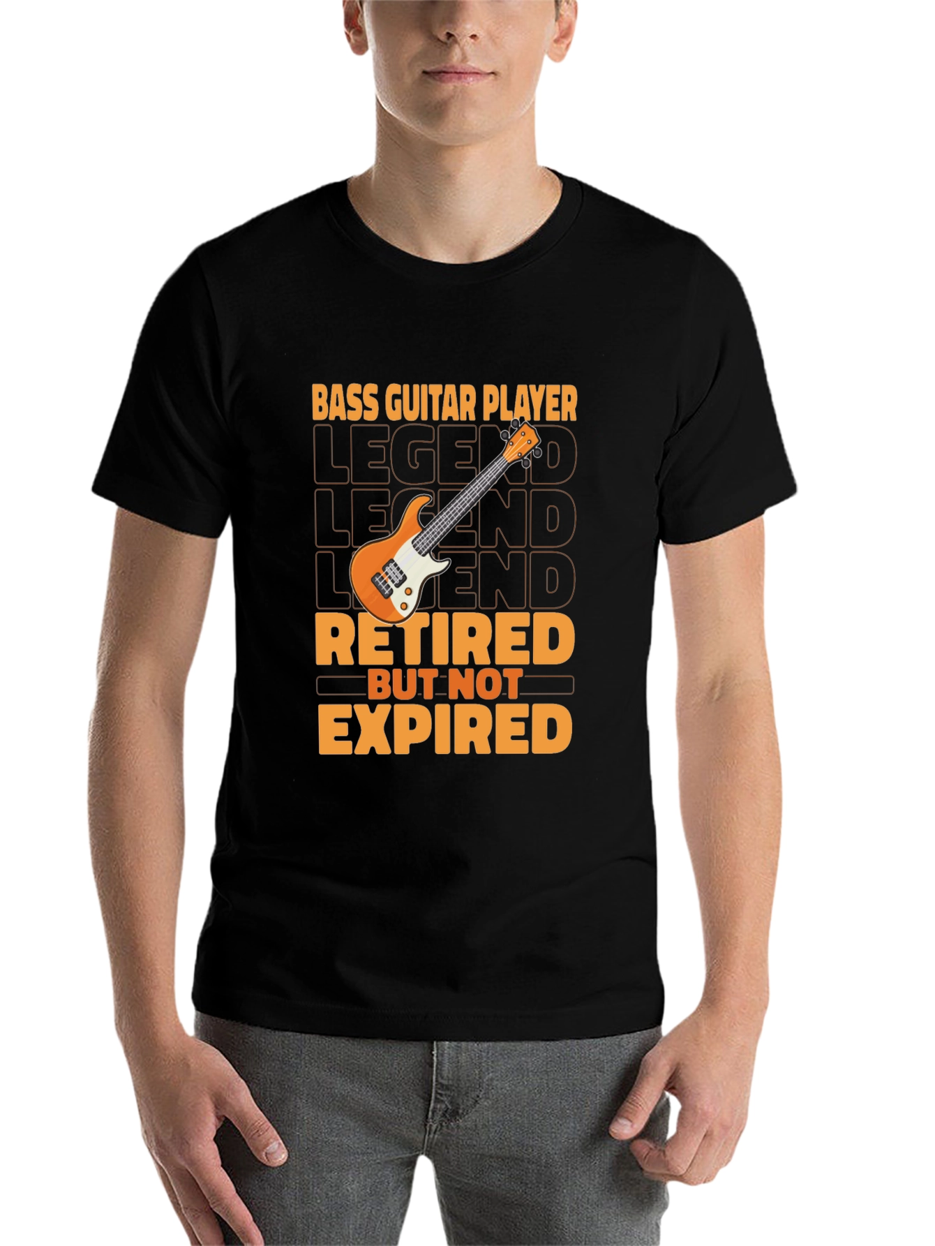 Black Bass Guitar Player Retired T-Shirt view 7