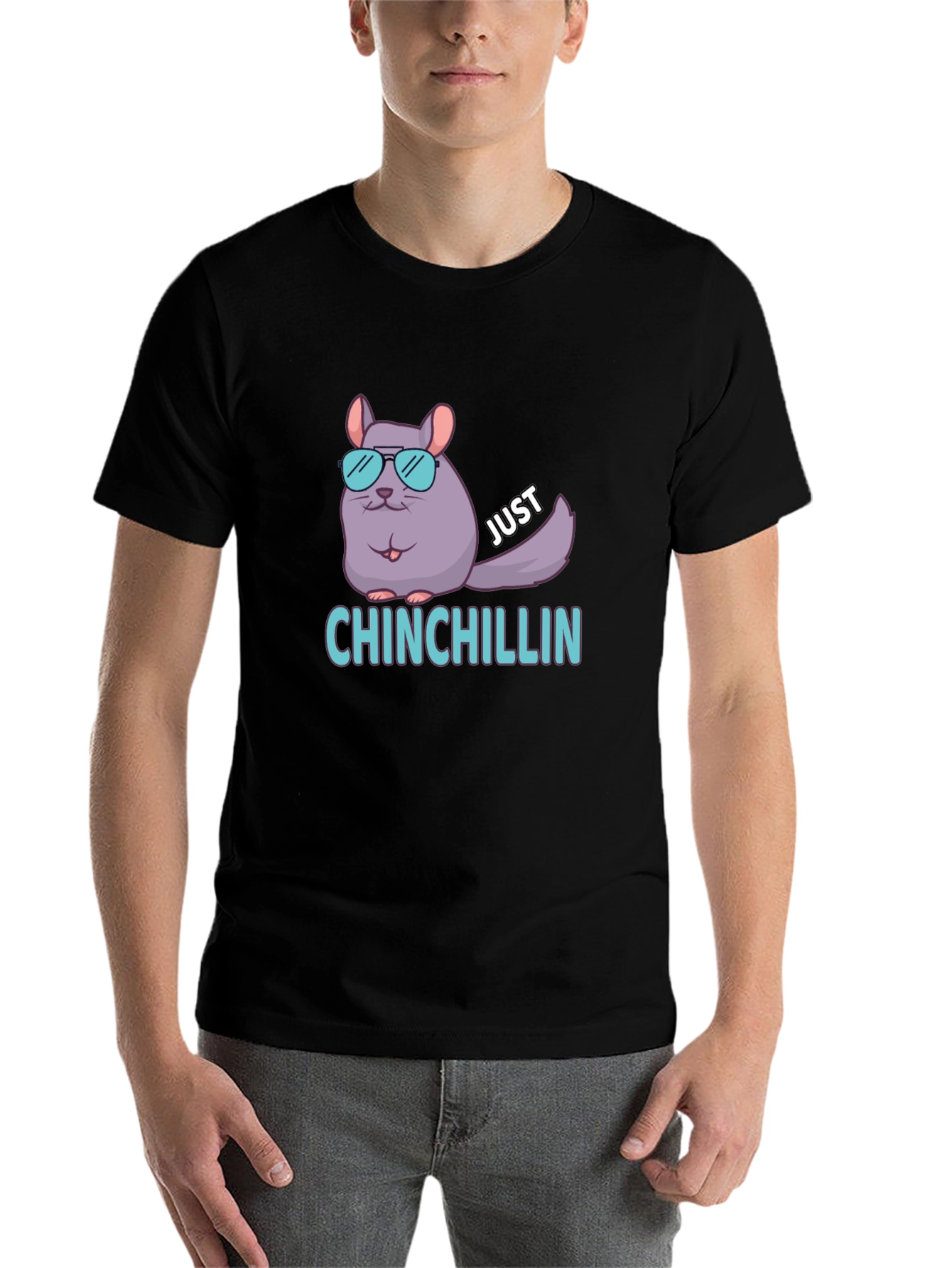 Black Cool Chinchilla Chill Out T-Shirt - Black view 7