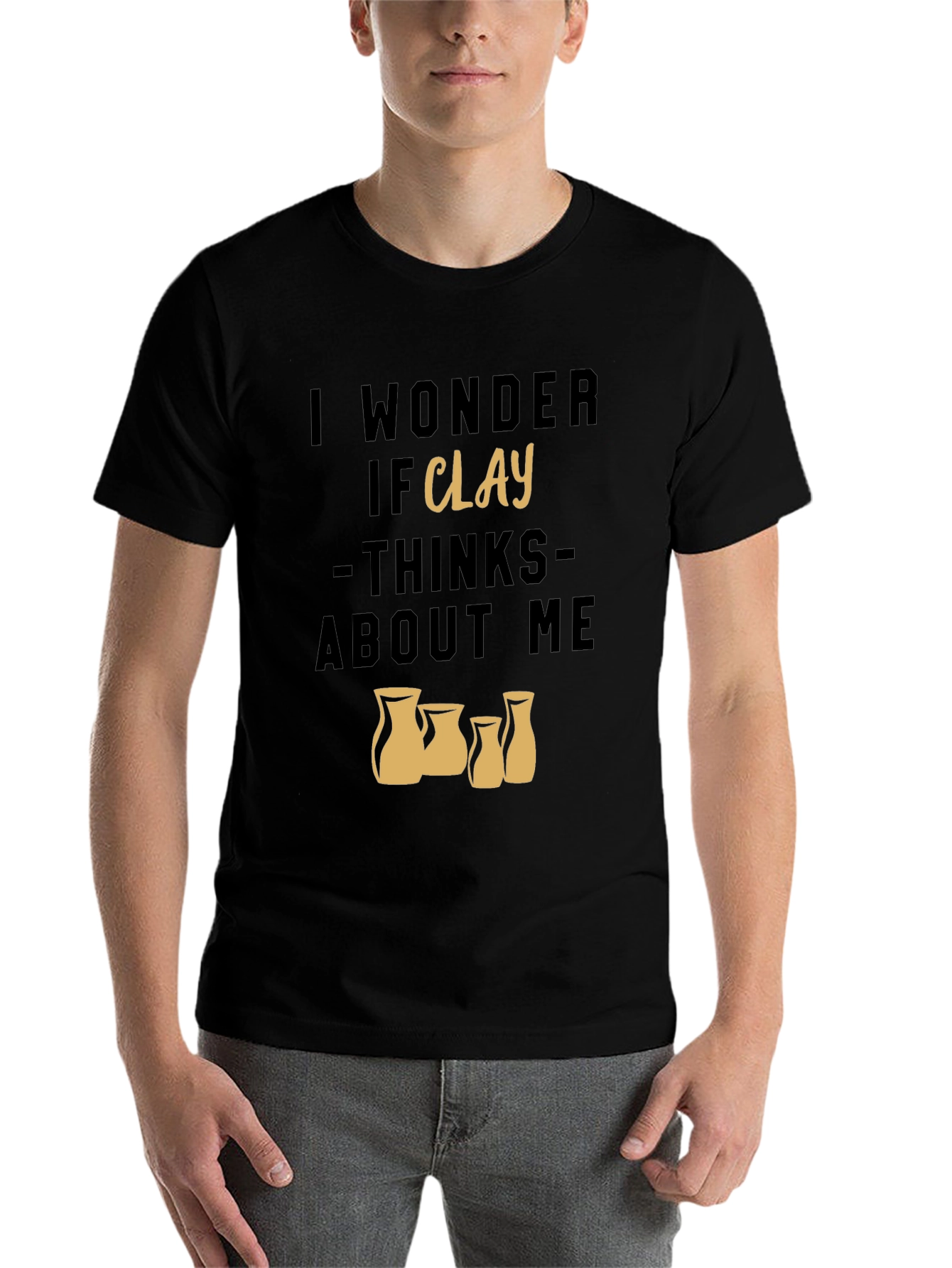 Black I Wonder If Clay Thinks About Me Graphic T-Shirt view 7