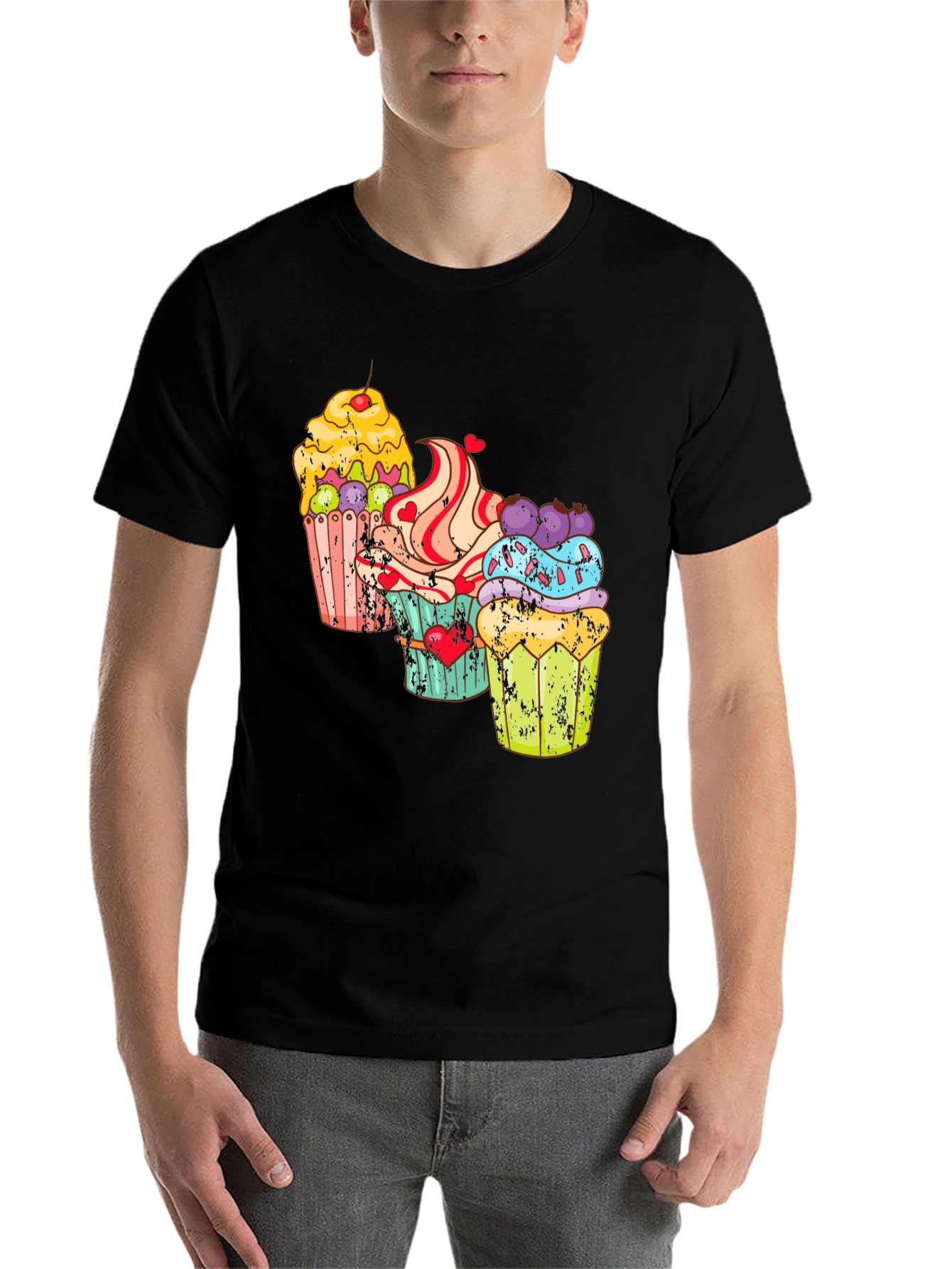Black Cupcake Graphic T-Shirt - Sweet Treat Design view 7