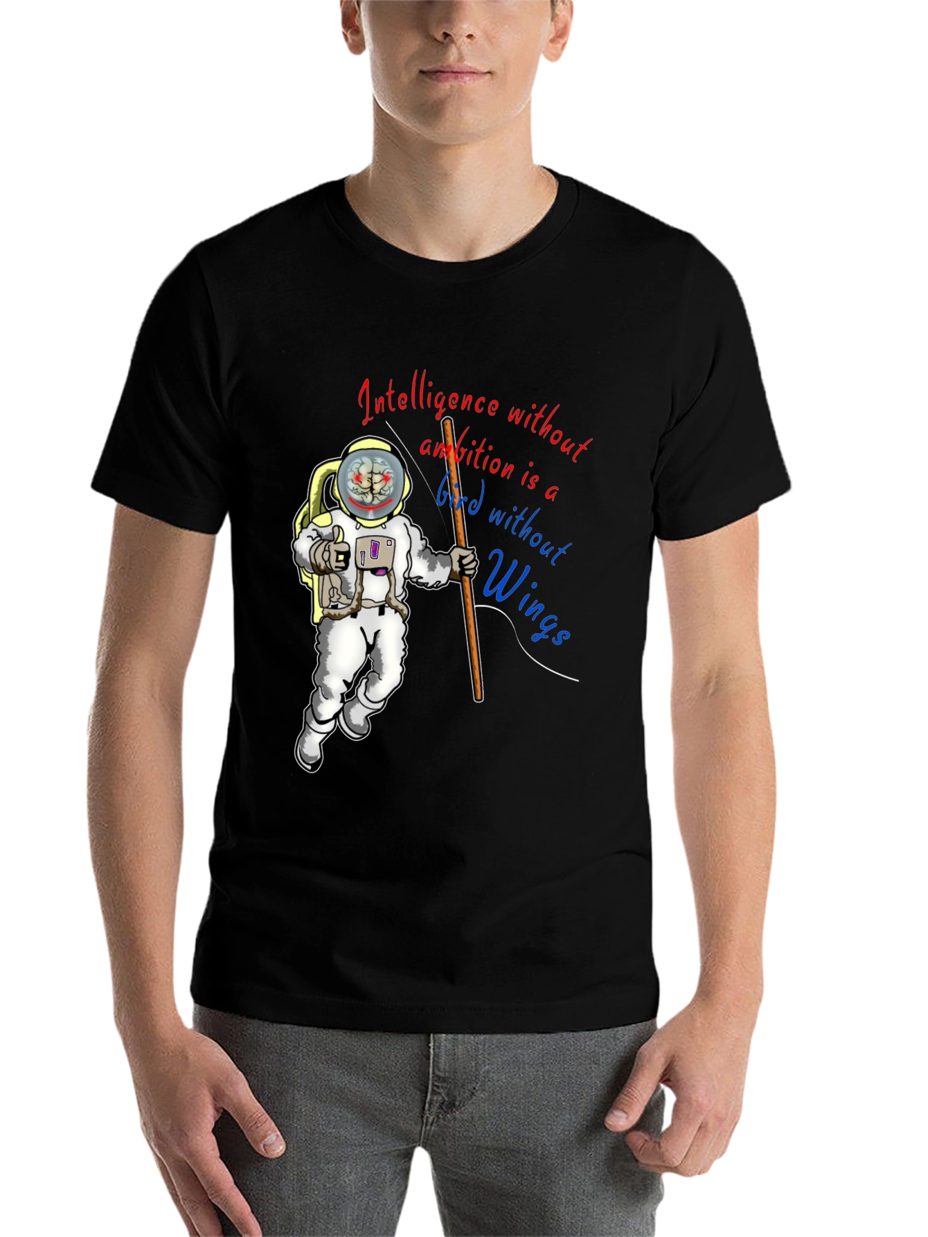 Black Intelligence Without Ambition Graphic Tee view 7