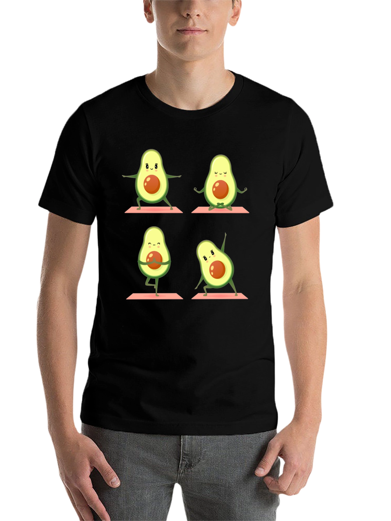 Black Yoga Avocado Graphic Tee view 7