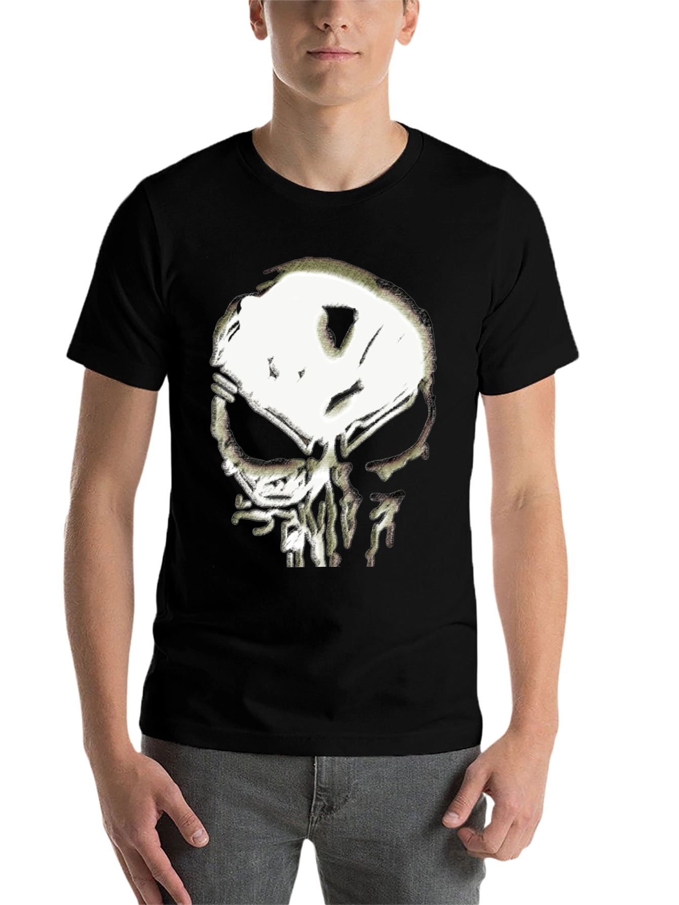 Black Skull Graphic Black T-Shirt view 7