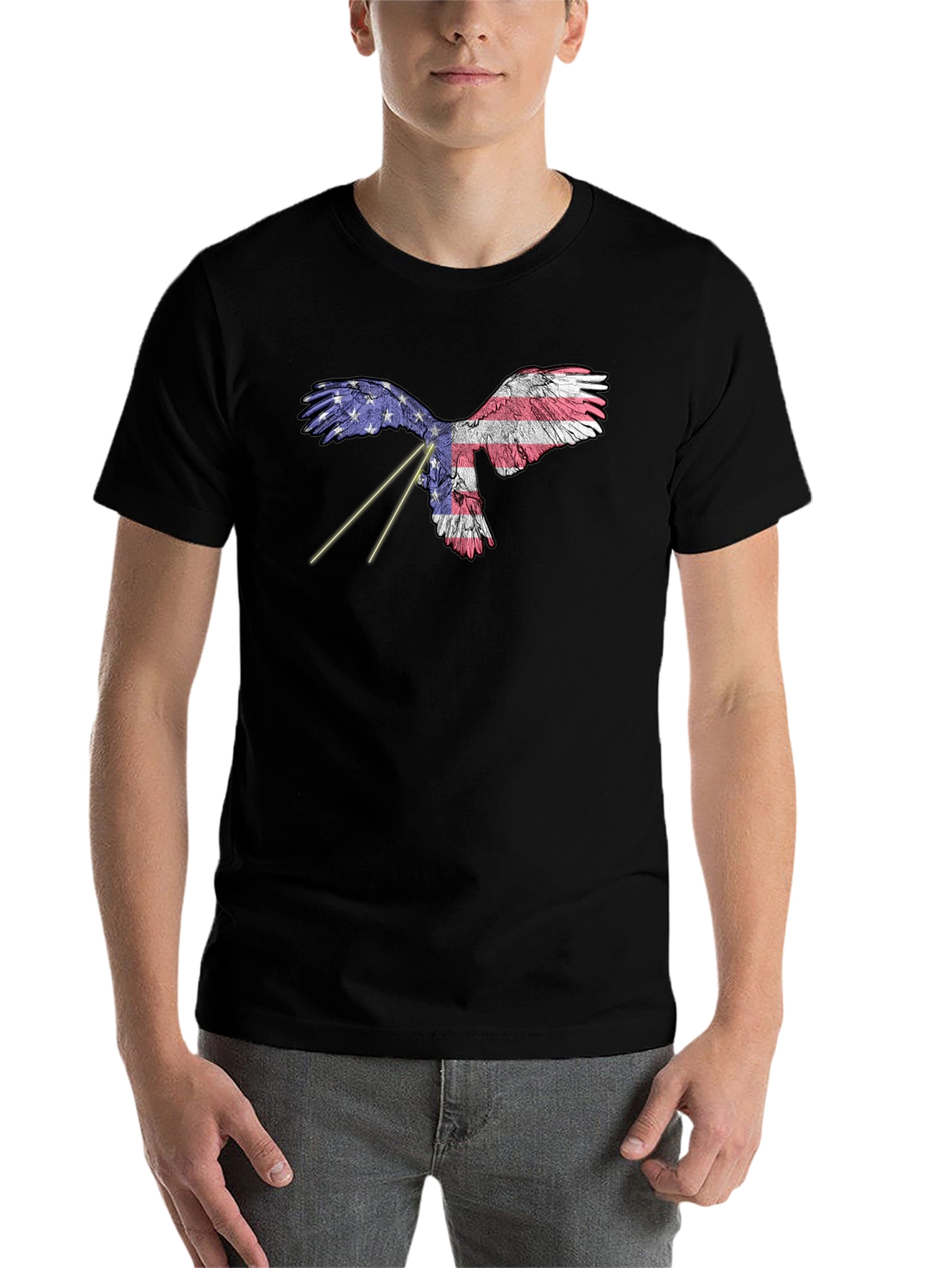 Black American Eagle Graphic Tee - Patriotic Style view 7