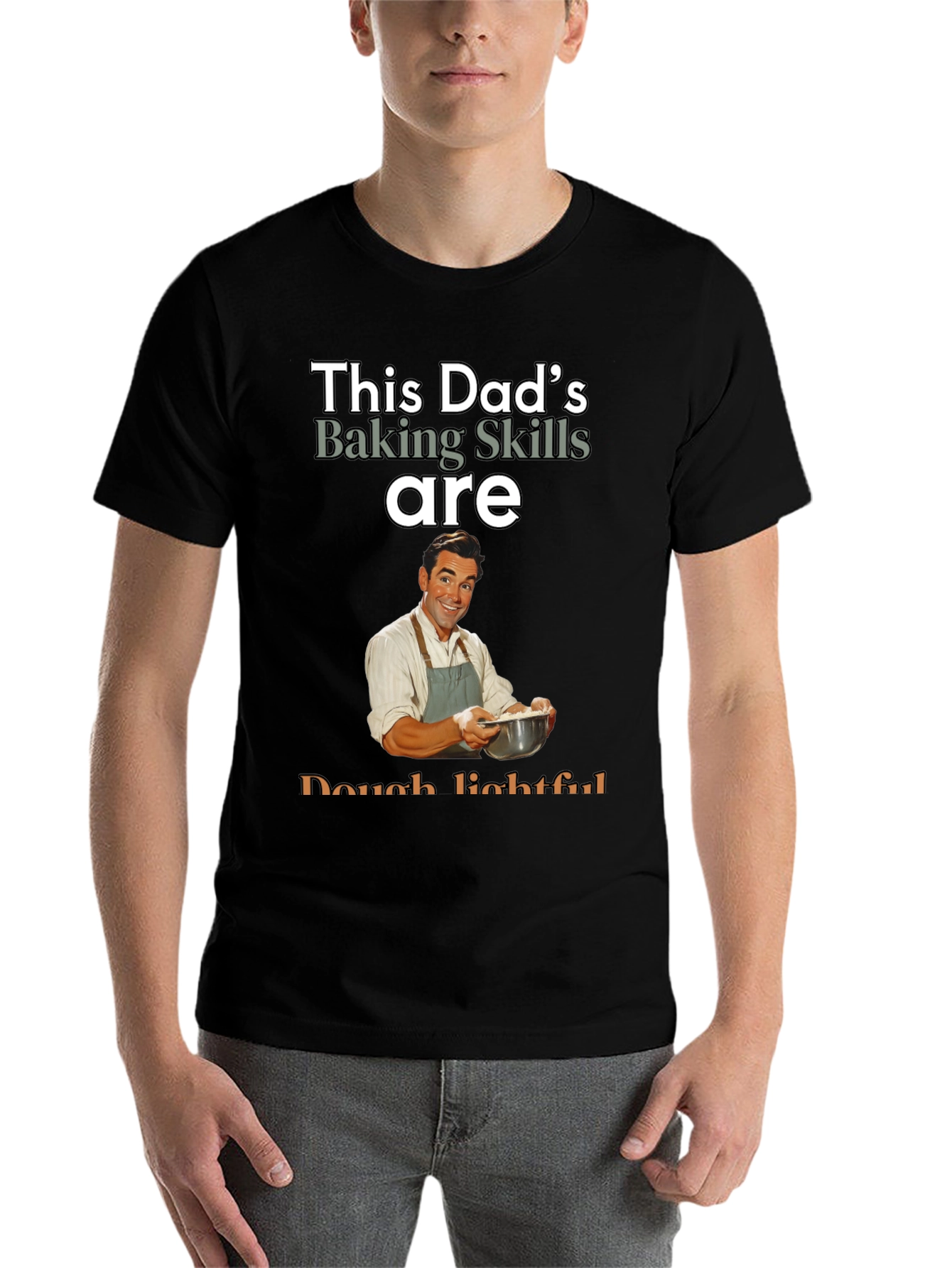 Black Dad's Baking Skills T-Shirt - Dough-lightful Funny Tee view 7