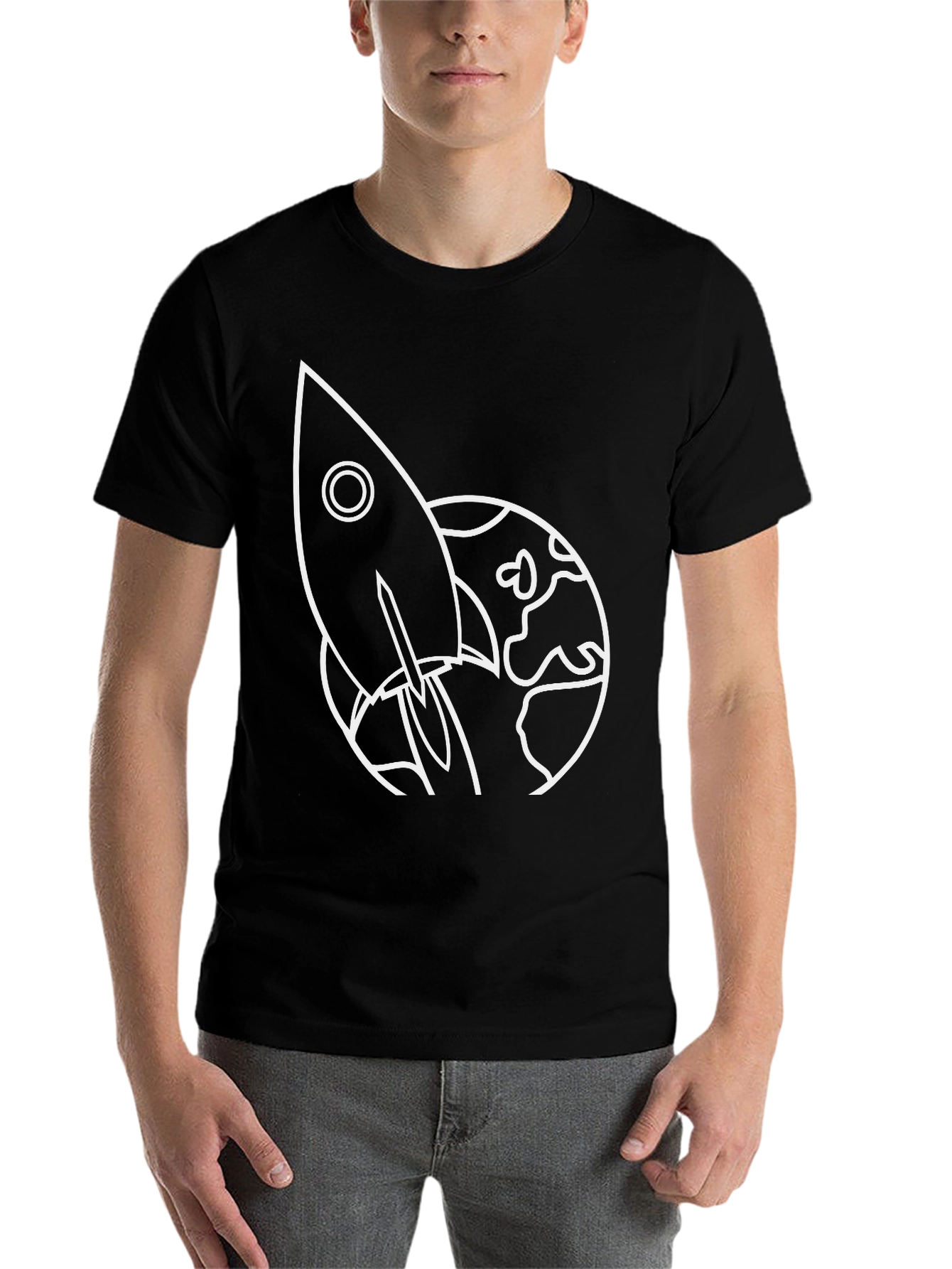 Black Rocket Launch Graphic Tee - Black Cotton view 7