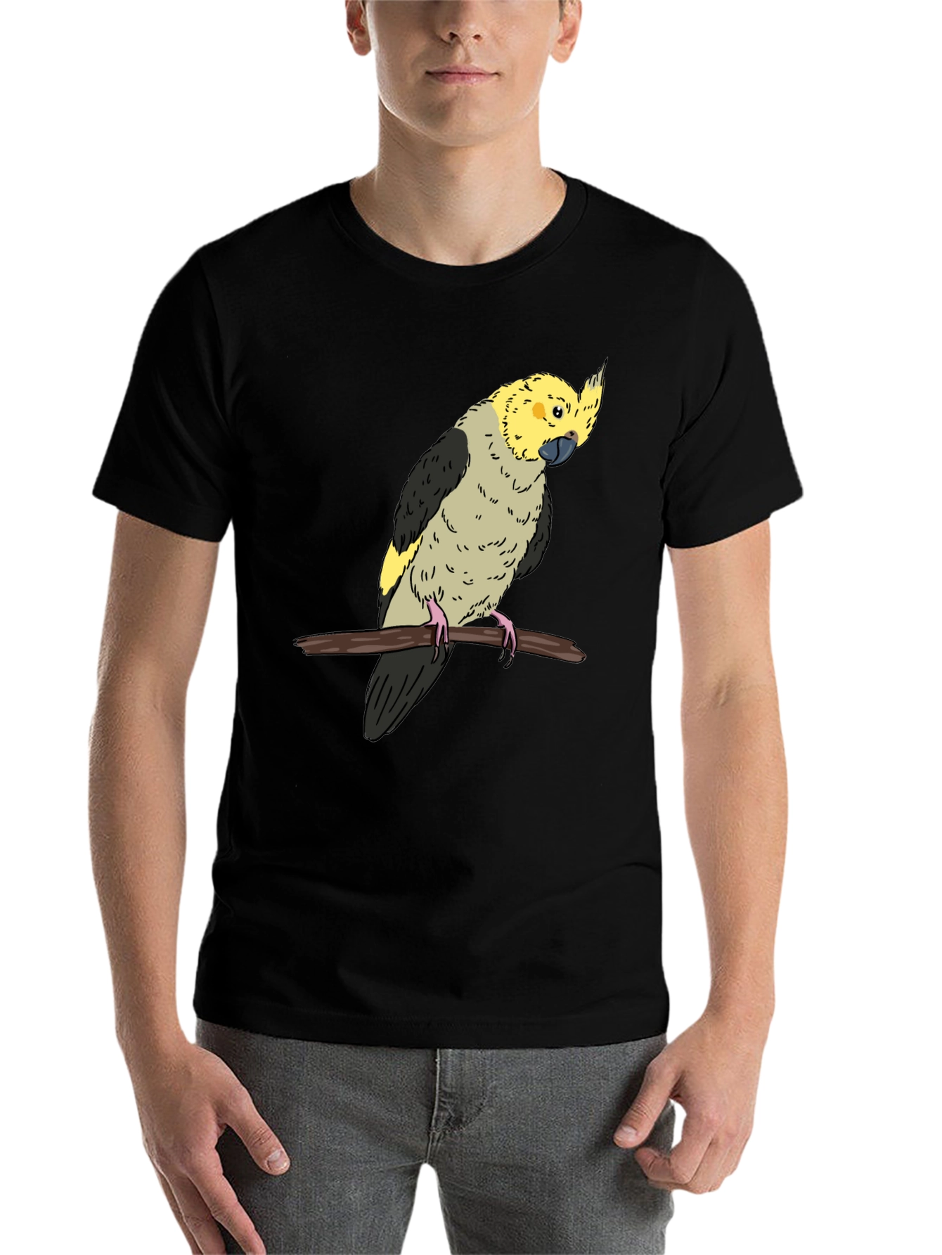 Black Cockatiel Graphic Tee - Bird Lover T-Shirt view 7
