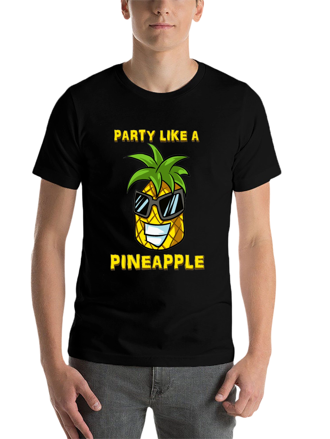 Black Party Like a Pineapple Graphic T-Shirt view 7