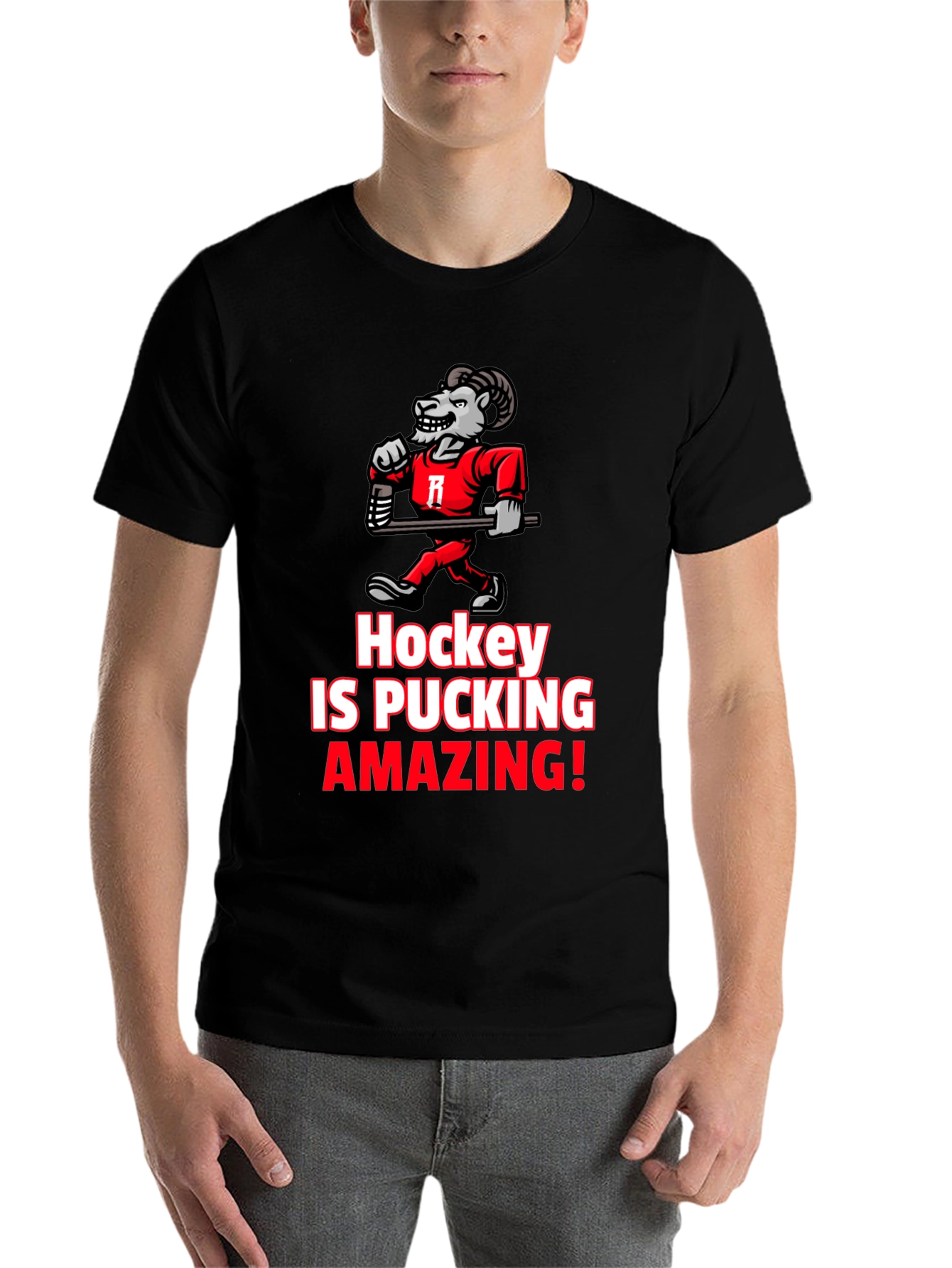 Black Hockey is Pucking Amazing T-Shirt view 7
