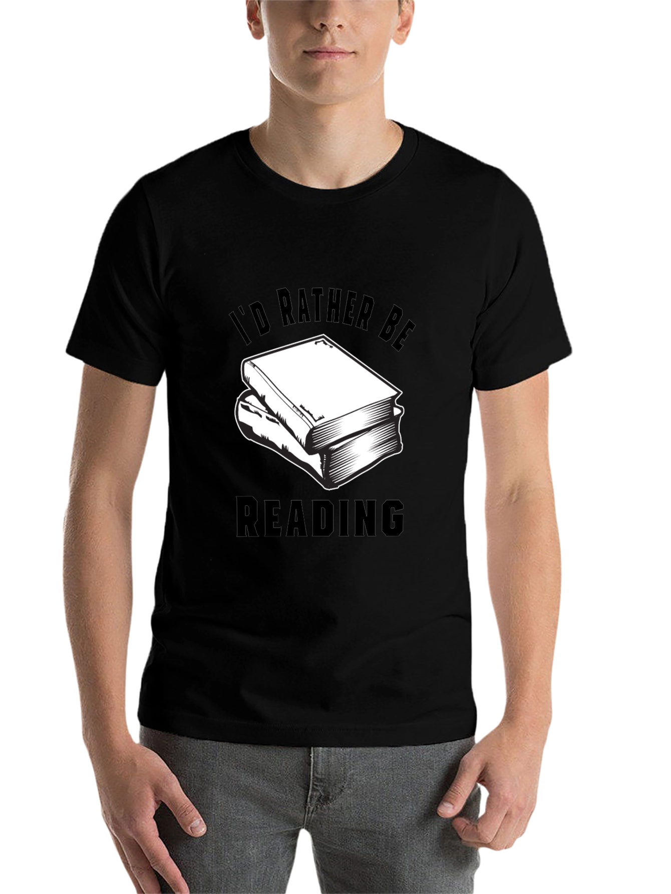Black I'd Rather Be Reading Graphic Tee view 7