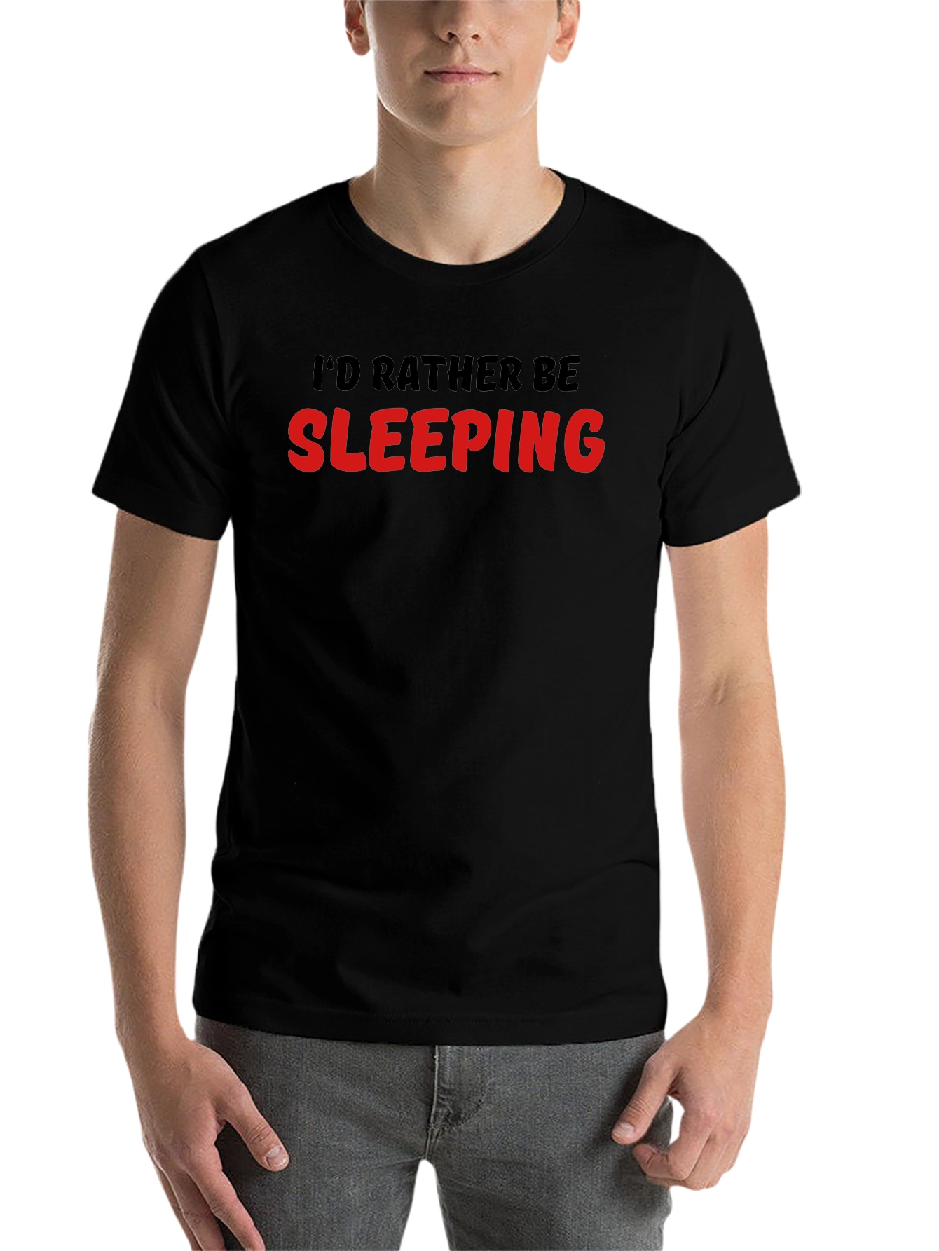 Black I'd Rather Be Sleeping T-Shirt view 7