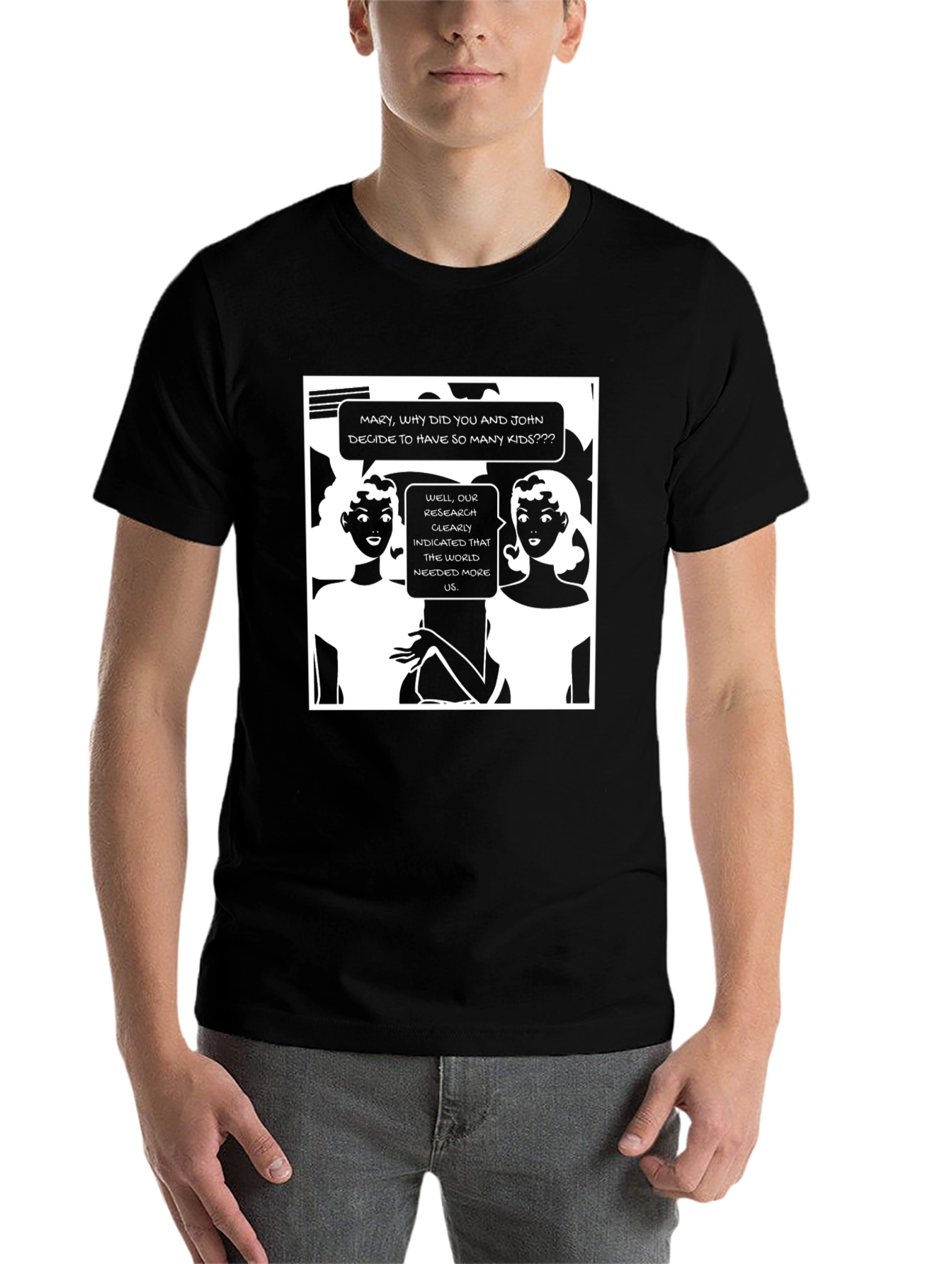 Black Funny 'More Kids' Graphic T-Shirt view 7