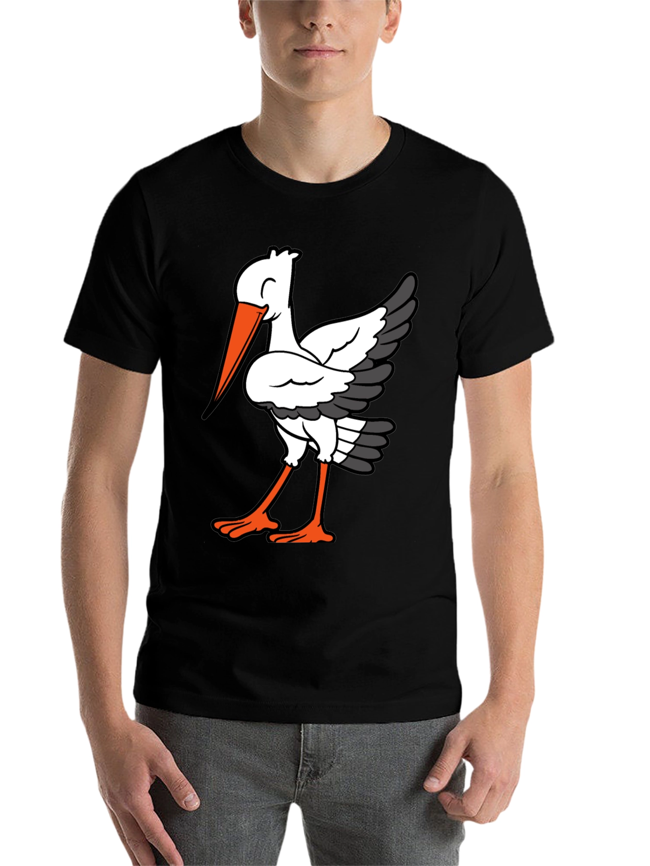 Black Stork Graphic Tee - Casual Comfort T-Shirt view 7