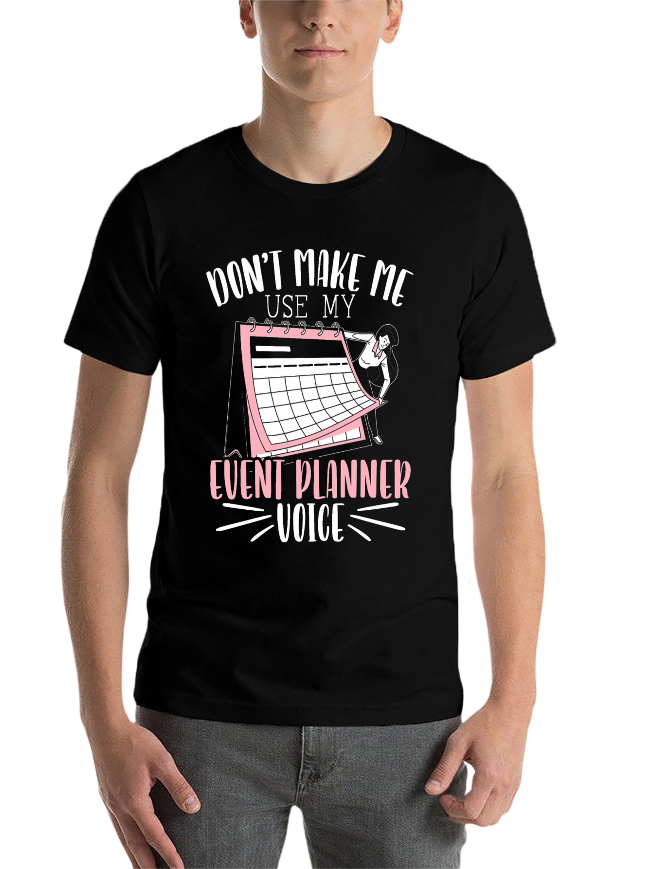 Black Event Planner Voice T-Shirt view 7