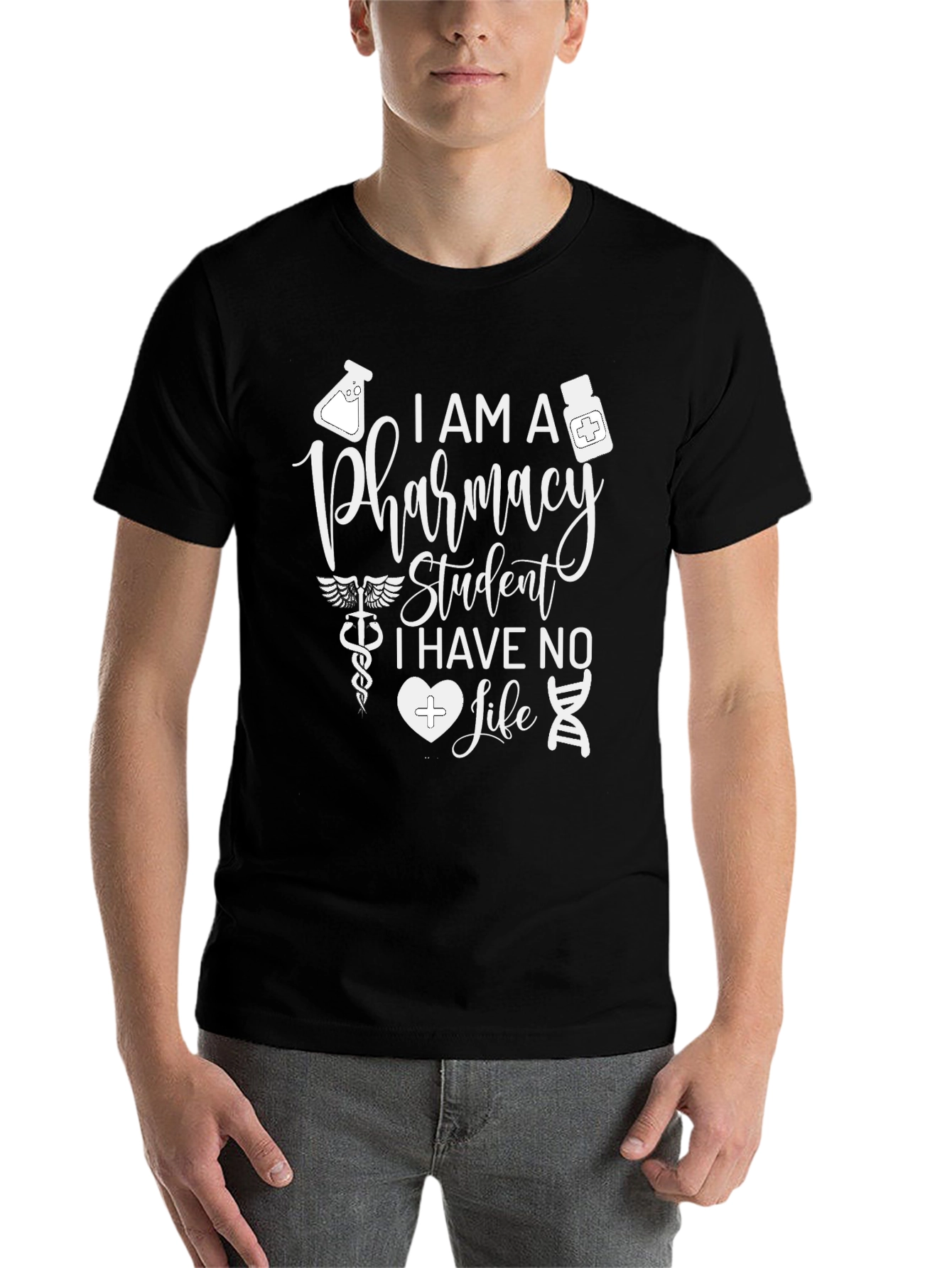Black Pharmacy Student T-Shirt - Funny Design view 7