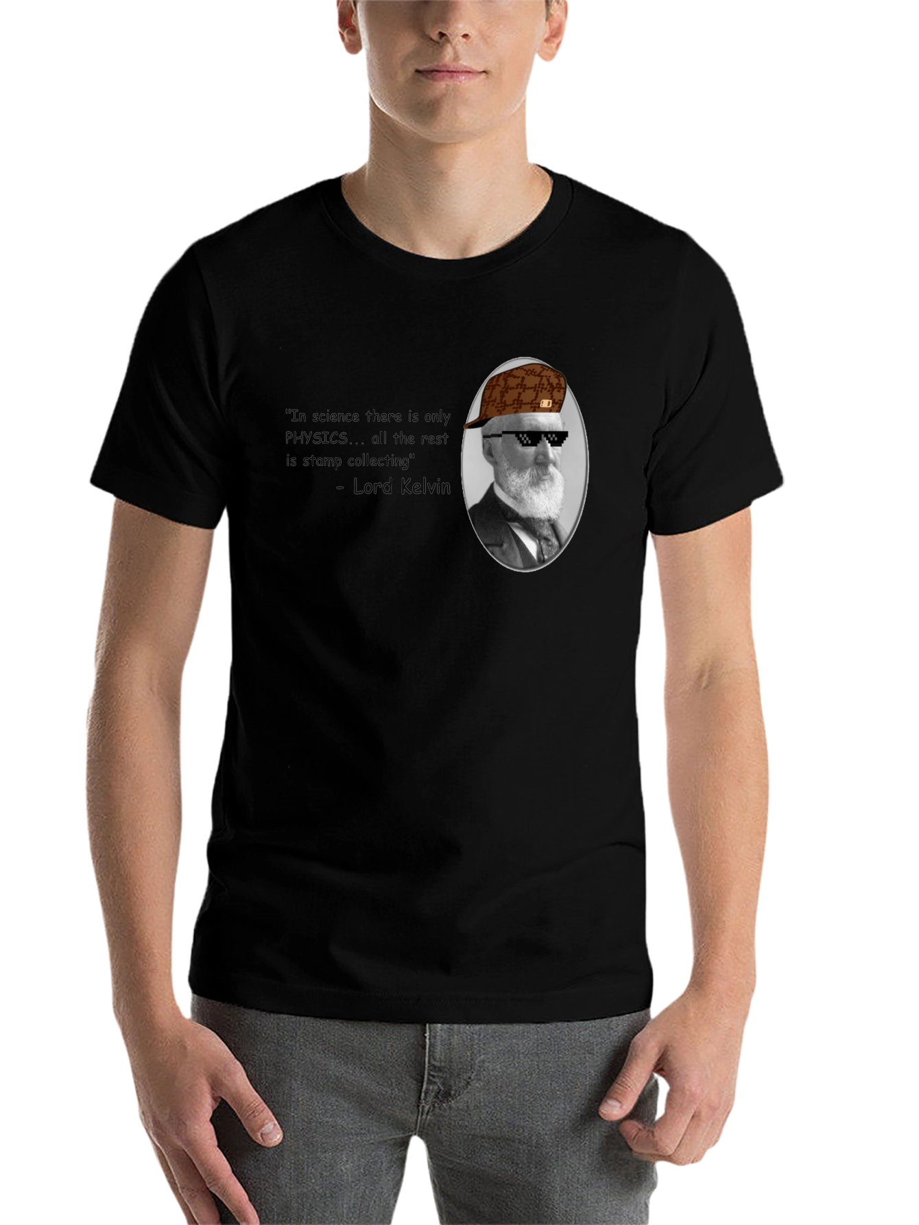 Black Physics Quote Graphic Tee - Lord Kelvin view 7