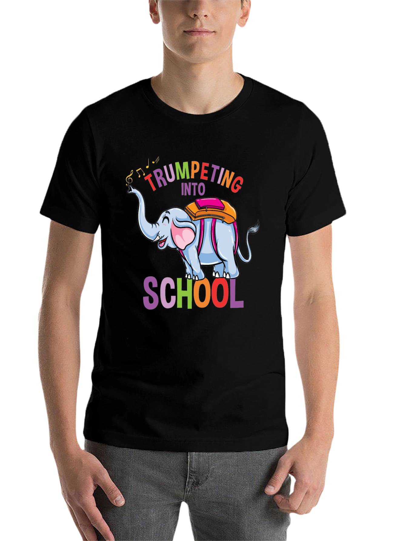 Black Trumpeting Into School Graphic Tee view 7