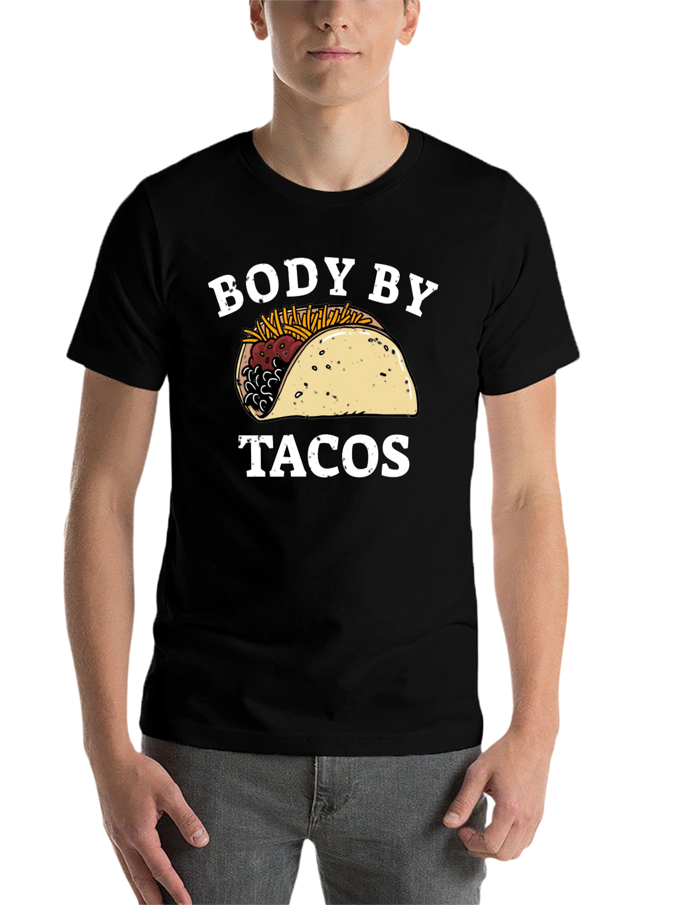 Black Body By Tacos Graphic Tee - Unisex Black T-Shirt view 7