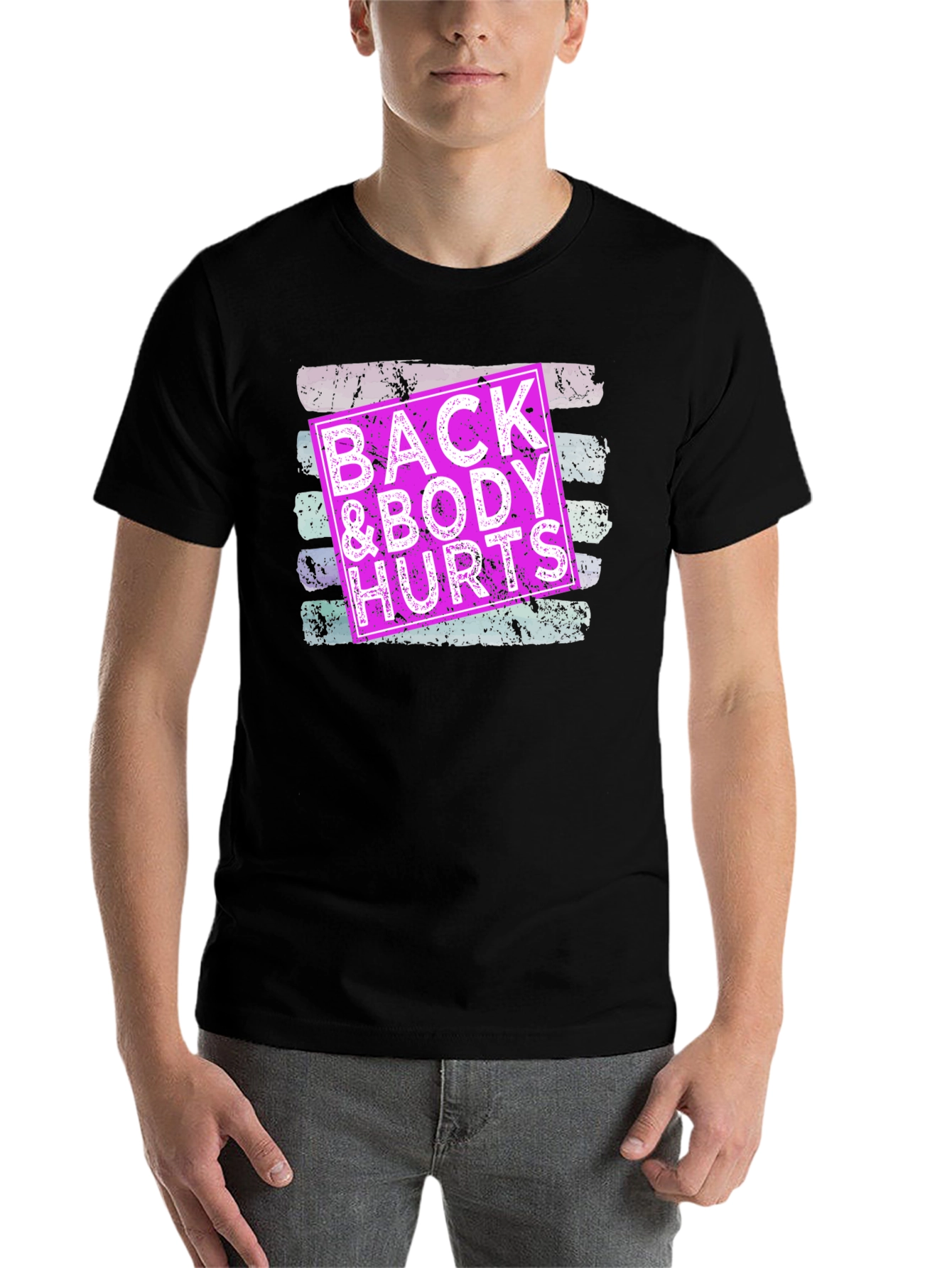 Black Back & Body Hurts Graphic Tee - Unisex view 7