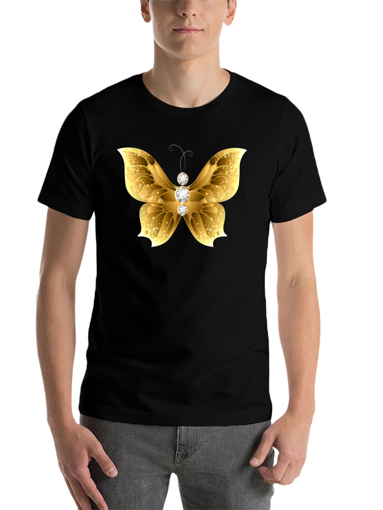 Black Golden Butterfly Tee view 7