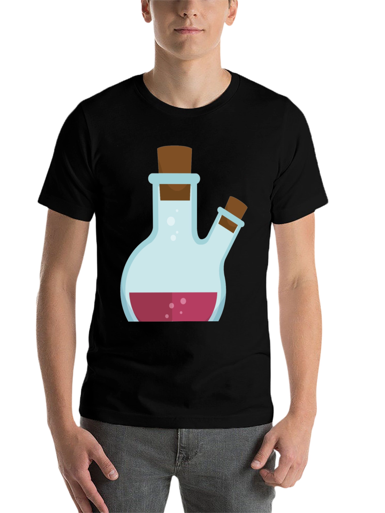 Black Potion Graphic Tee - Black Cotton Blend Shirt view 7