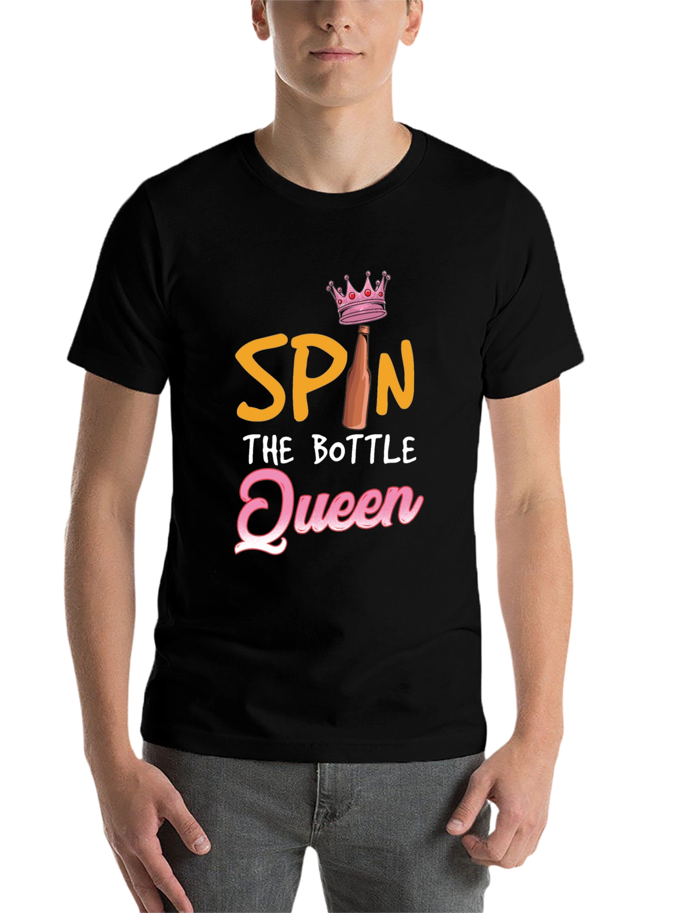 Black Spin the Bottle Queen T-Shirt view 7