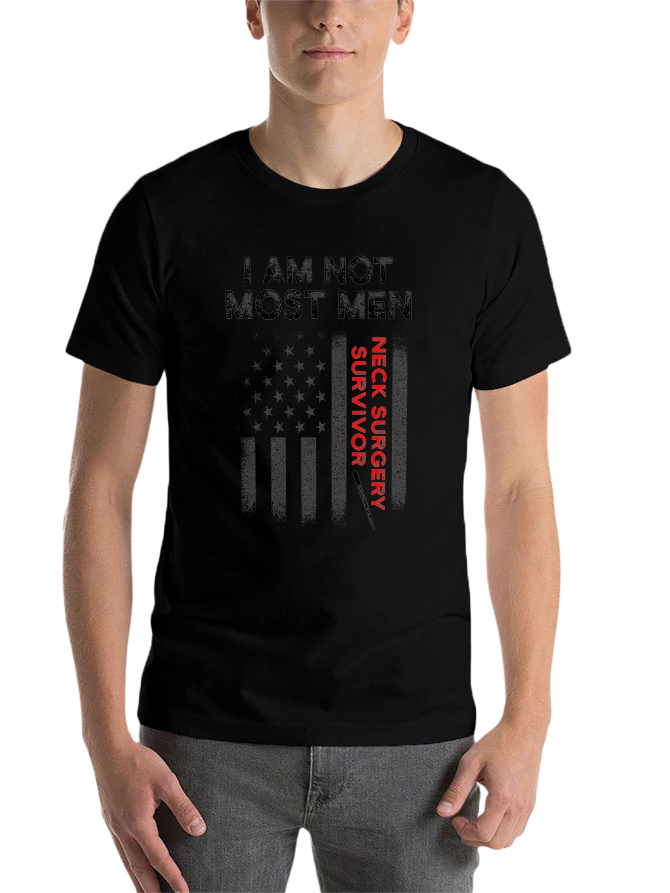 Black Neck Surgery Survivor T-Shirt view 7