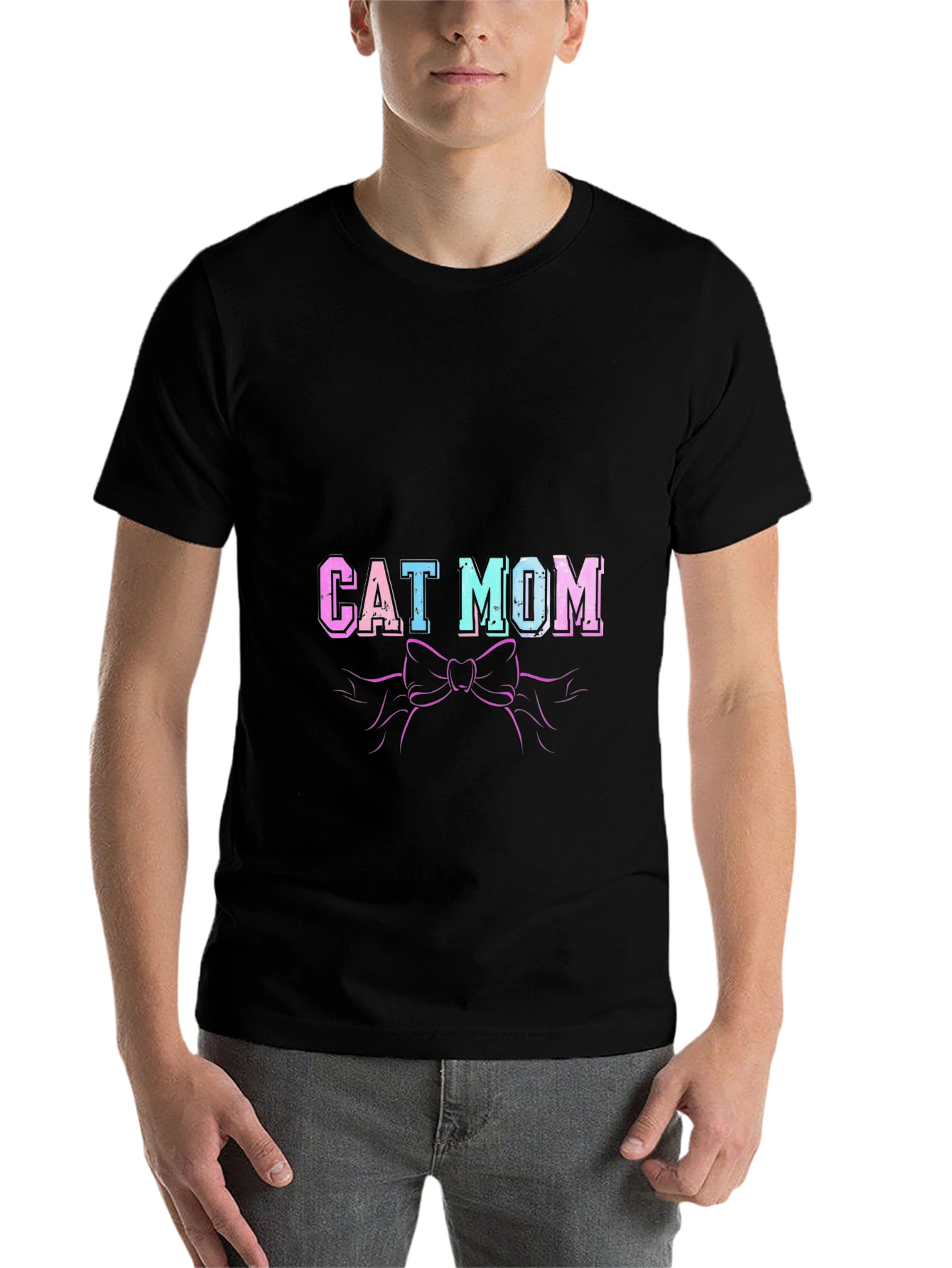 Black Cat Mom T-Shirt - Cute Graphic Tee view 7