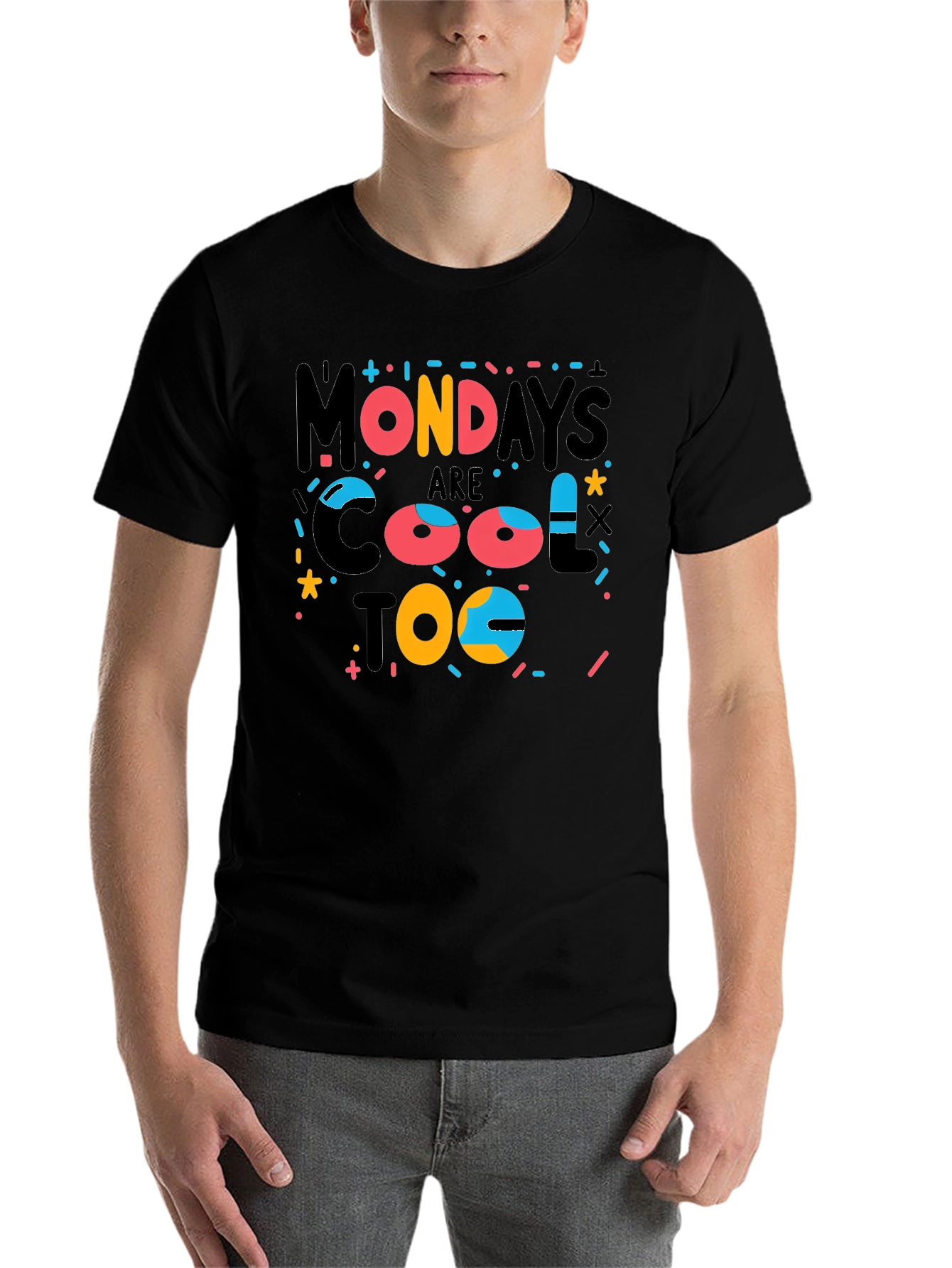 Black Cool Mondays Graphic Tee - Fun & Stylish Casual Wear view 7