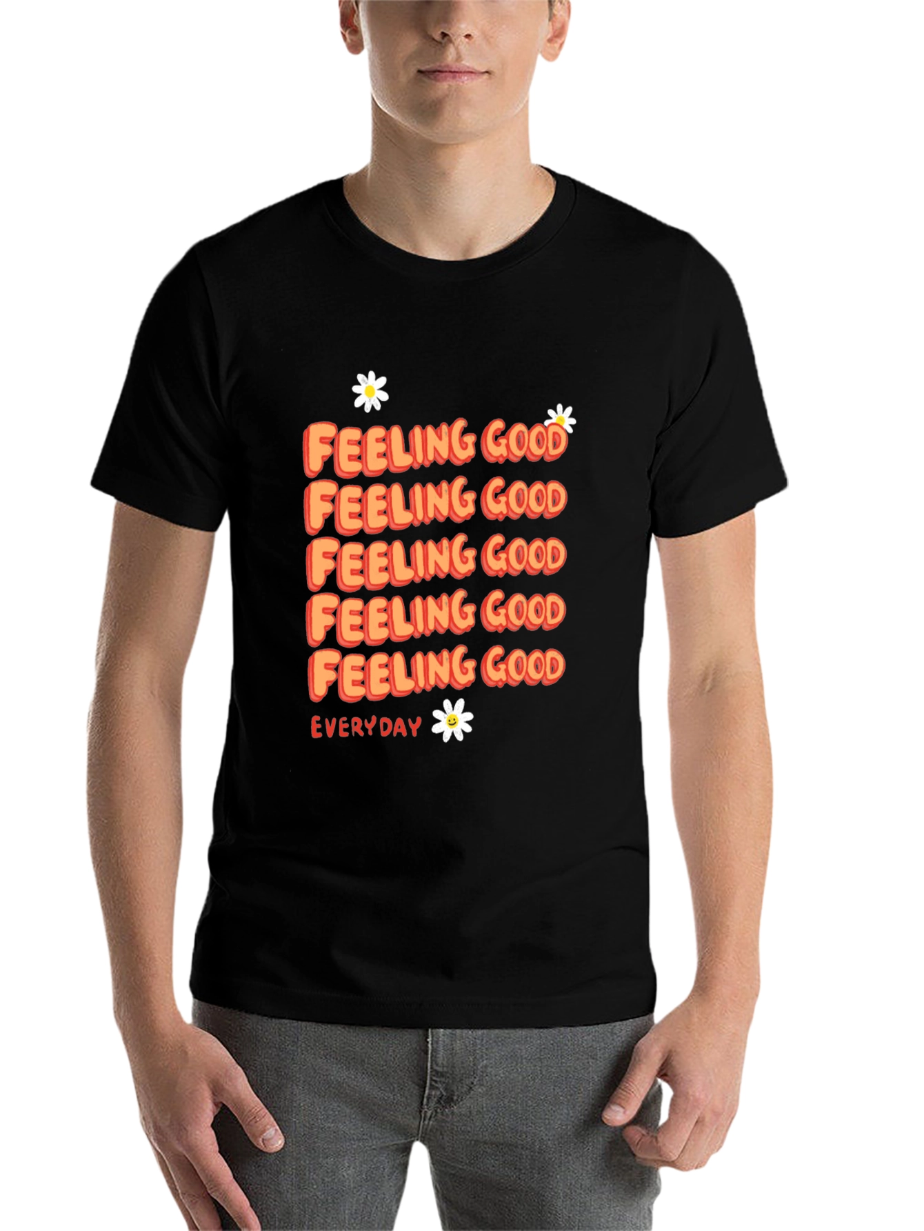 Black Feeling Good Everyday Graphic Tee - Black view 7