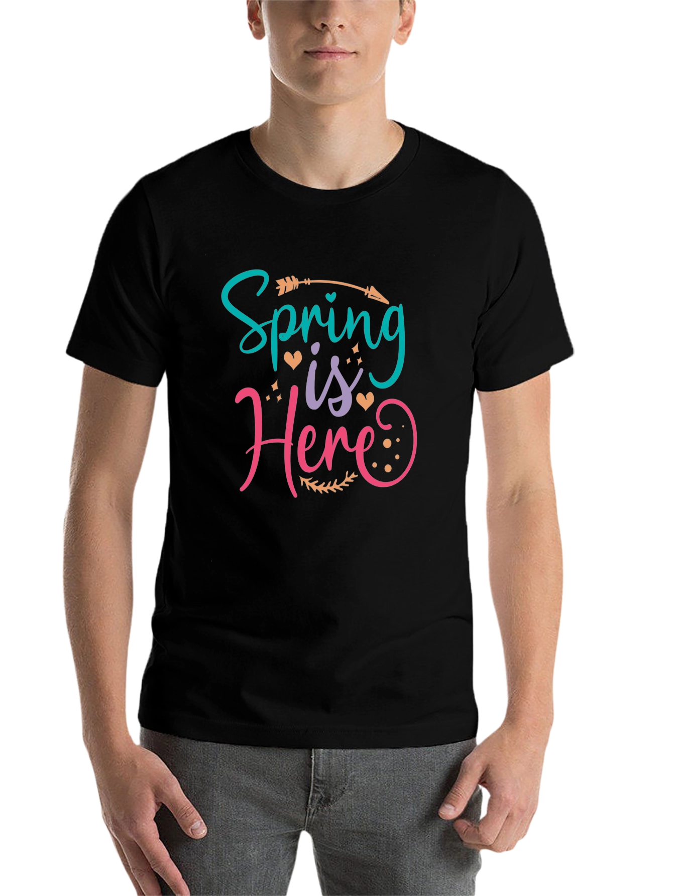 Black Spring is Here T-Shirt - Black Cotton Blend view 7