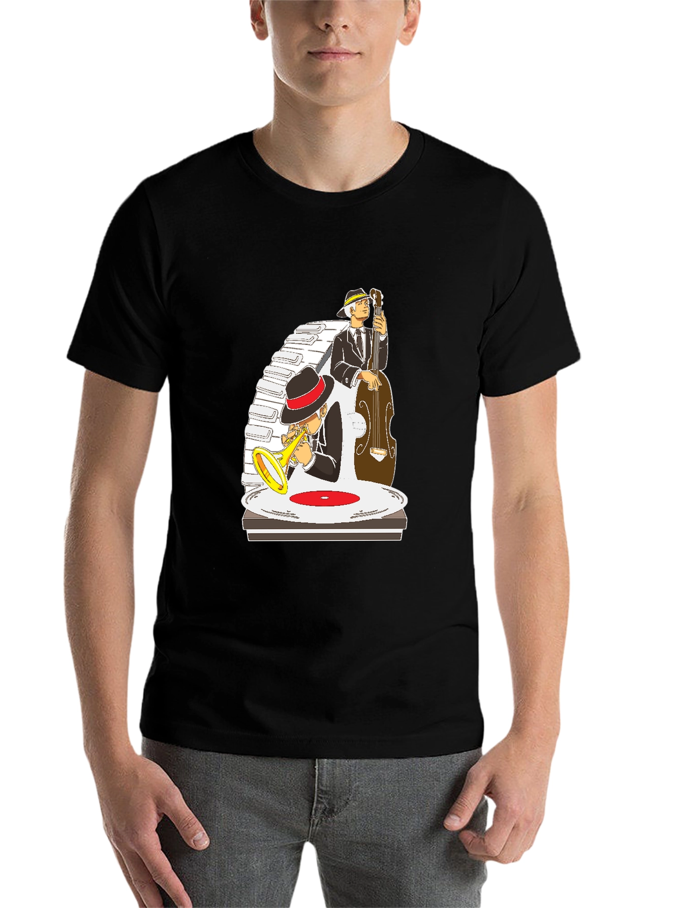 Black Jazz Band Graphic Tee view 7
