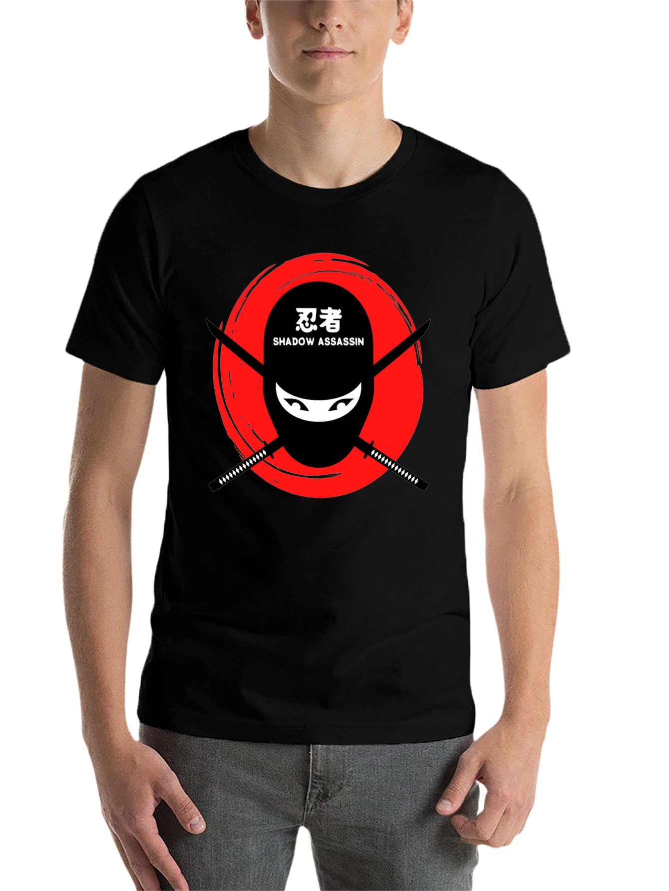 Black Ninja Shadow Assassin Graphic T-Shirt view 7
