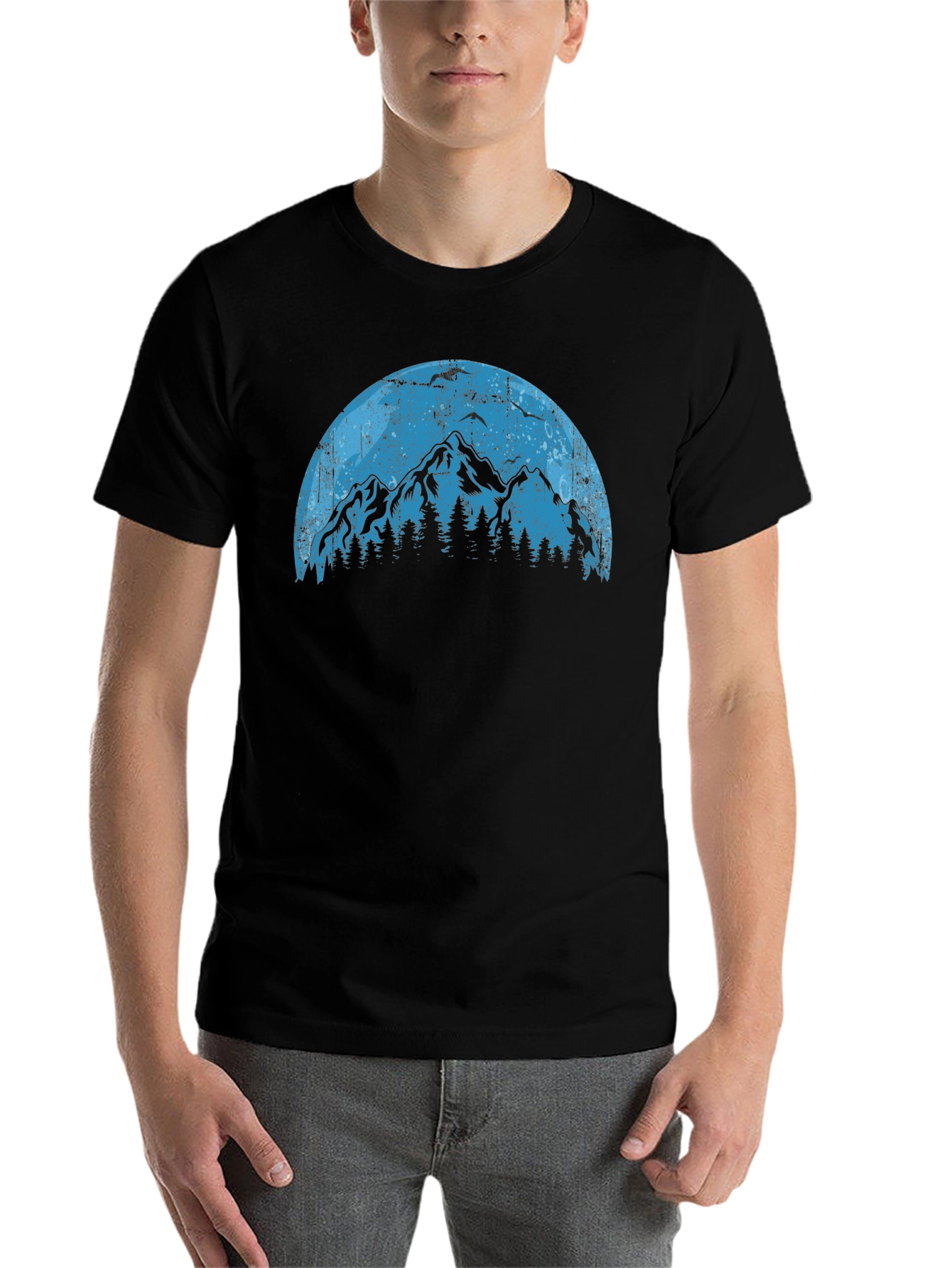 Black Mountainscape Graphic Tee - Nature Lover's Shirt view 7